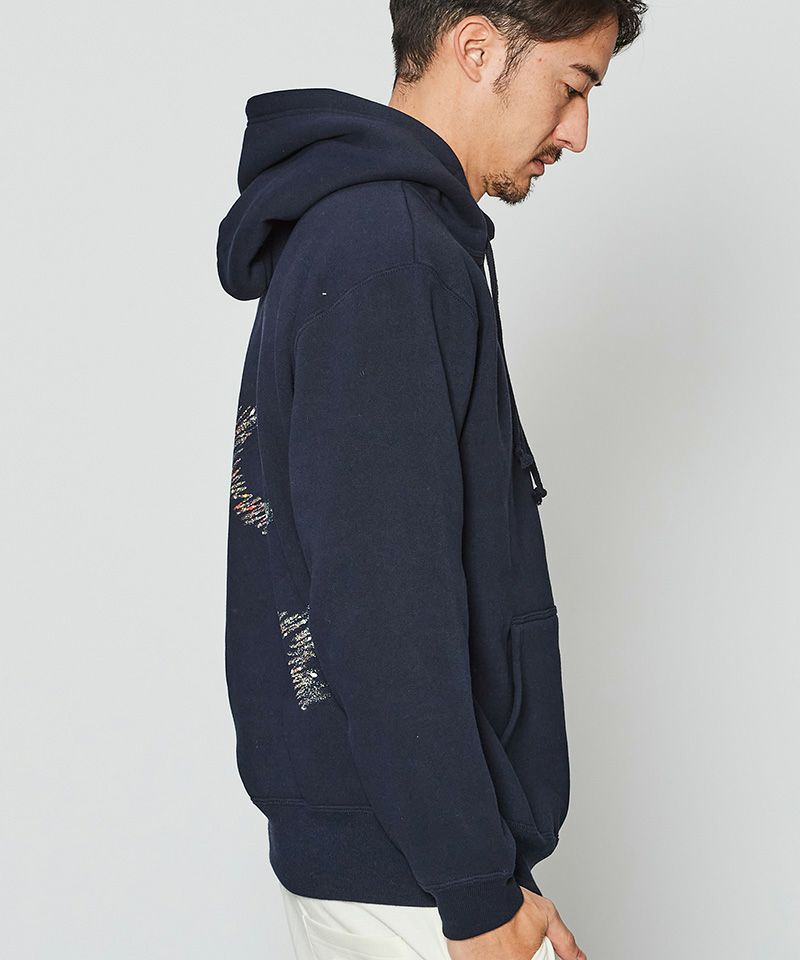 ⭐︎先行予約⭐︎ mutaMARINE x ACANTHUS / muta Wave Splash Logo Hooded Sweatshirt / パーカー / NAVY 【MA2671】