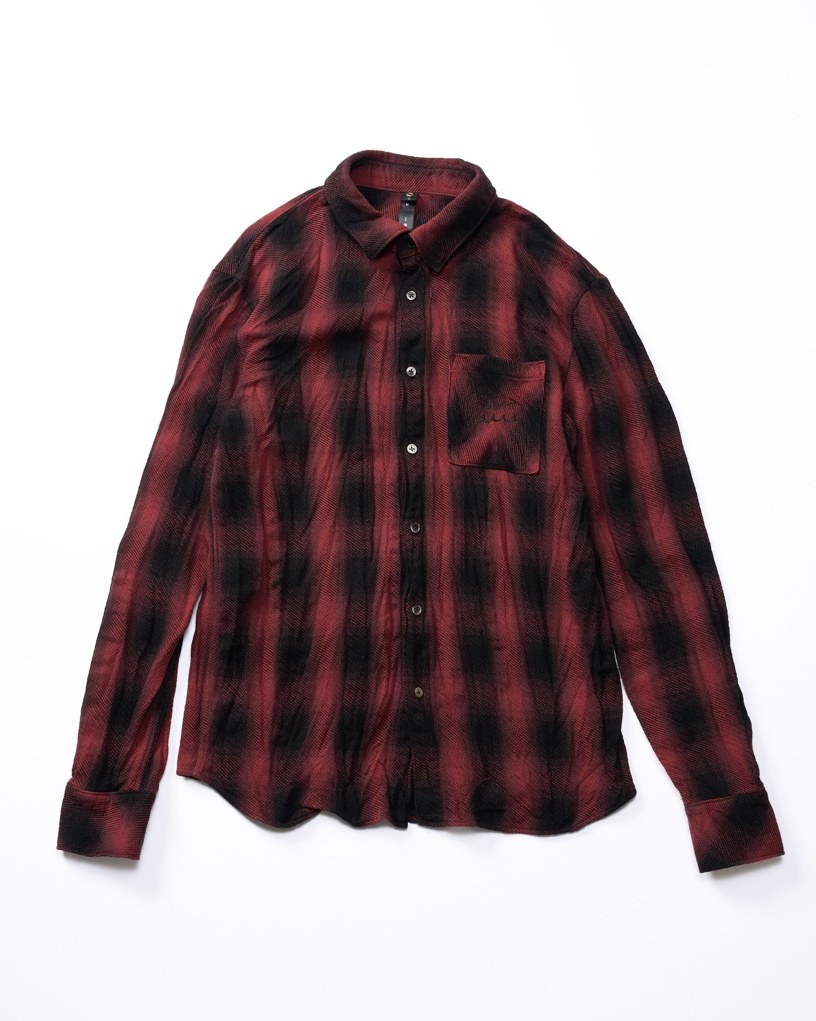 ☆先行予約☆ muta × wjk  / シワ加工チェックシャツ / twist wrinkle check shirt / RED CHECK [401 mw10j]