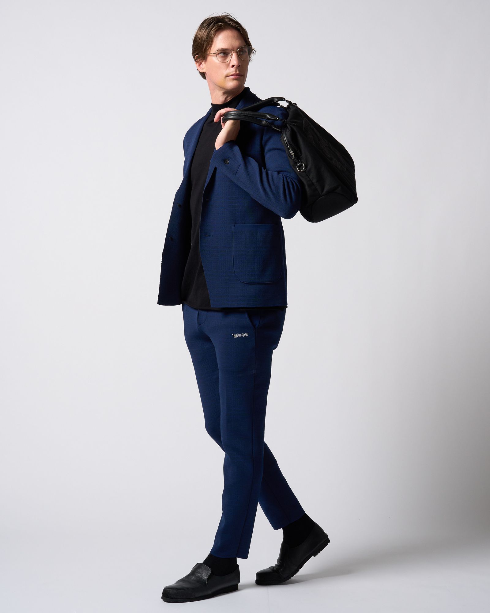 ☆先行予約☆ muta × wjk  / ニットイージースラックス / function knit easy slacks(jacquard check) / NAVY CHECK [504 mw08j]