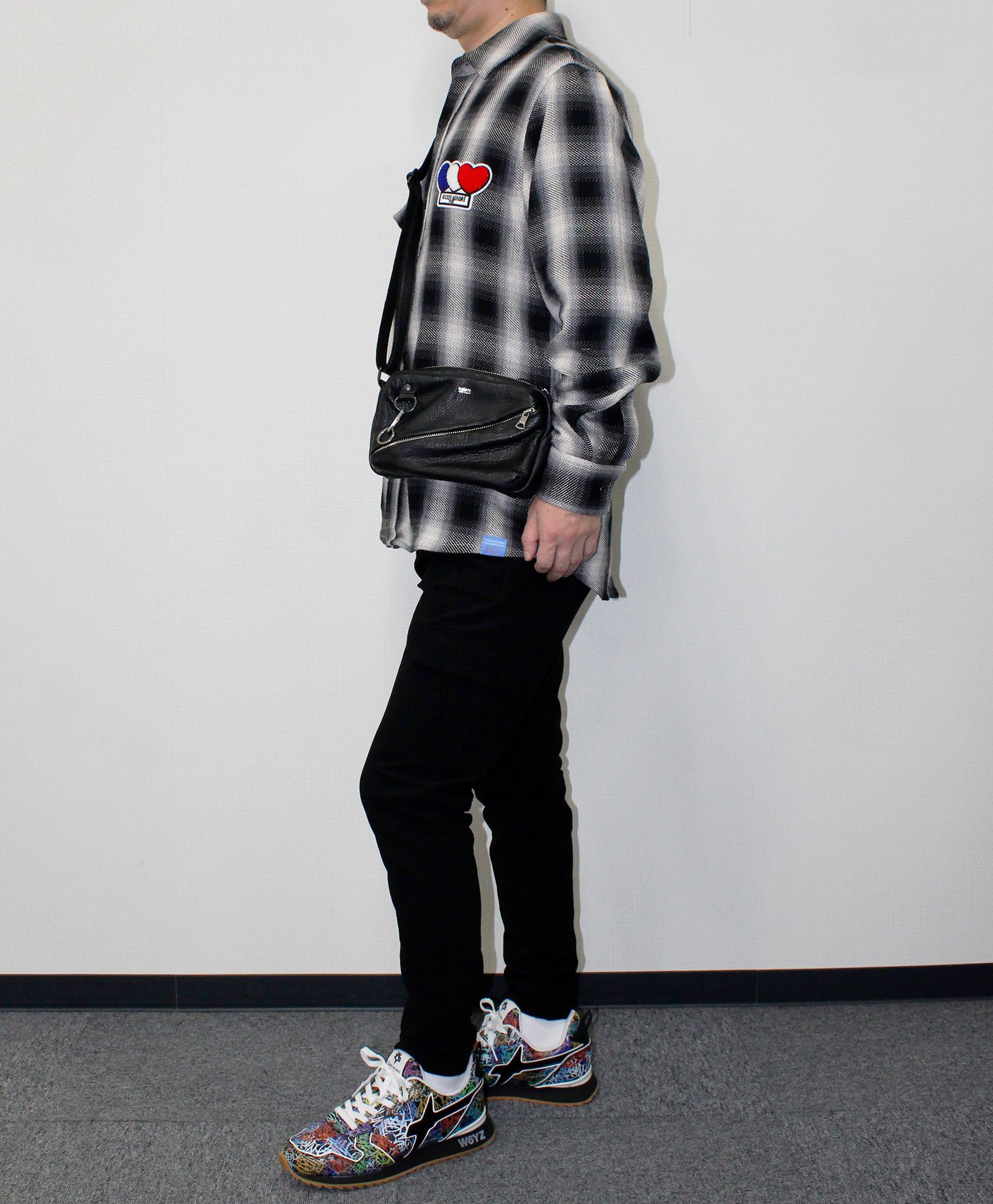 3ハートパッチチェックシャツ / 3Heart Patch Check Shirt / BLACK CHECK