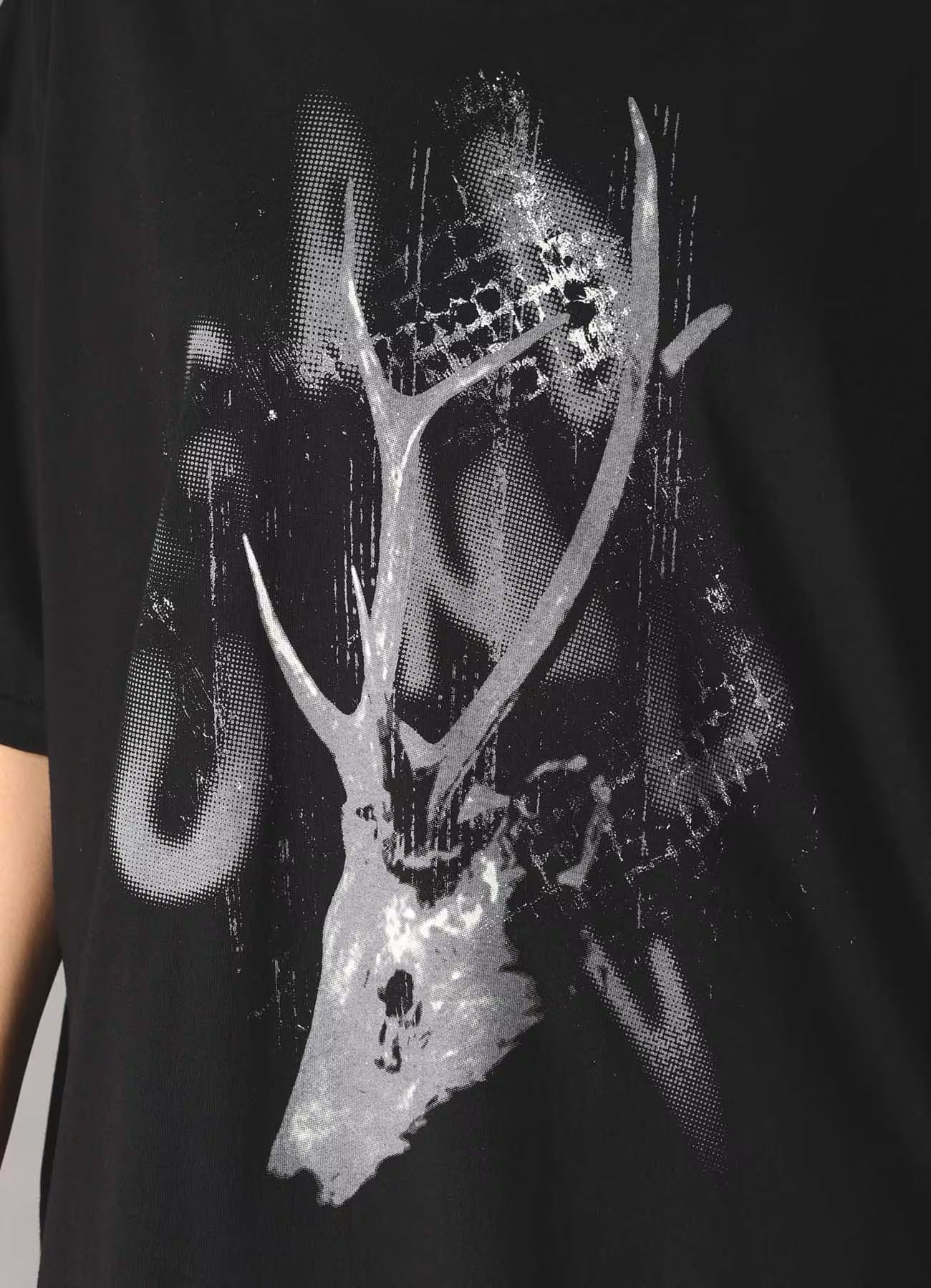 JERSEY DEER T-SHIRT / BLACK [GK-T77-070-2]