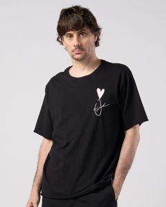 ☆先行予約☆Maison Honoré Paris× wjk  / ハートフィッシュ カットオフ 半袖Tシャツ / heart fish cut-off S/S / black×pink【710 hw01k】