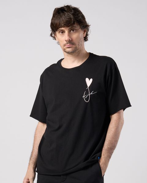 ☆先行予約☆Maison Honoré Paris× wjk  / ハートフィッシュ カットオフ 半袖Tシャツ / heart fish cut-off S/S / black×pink【710 hw01k】