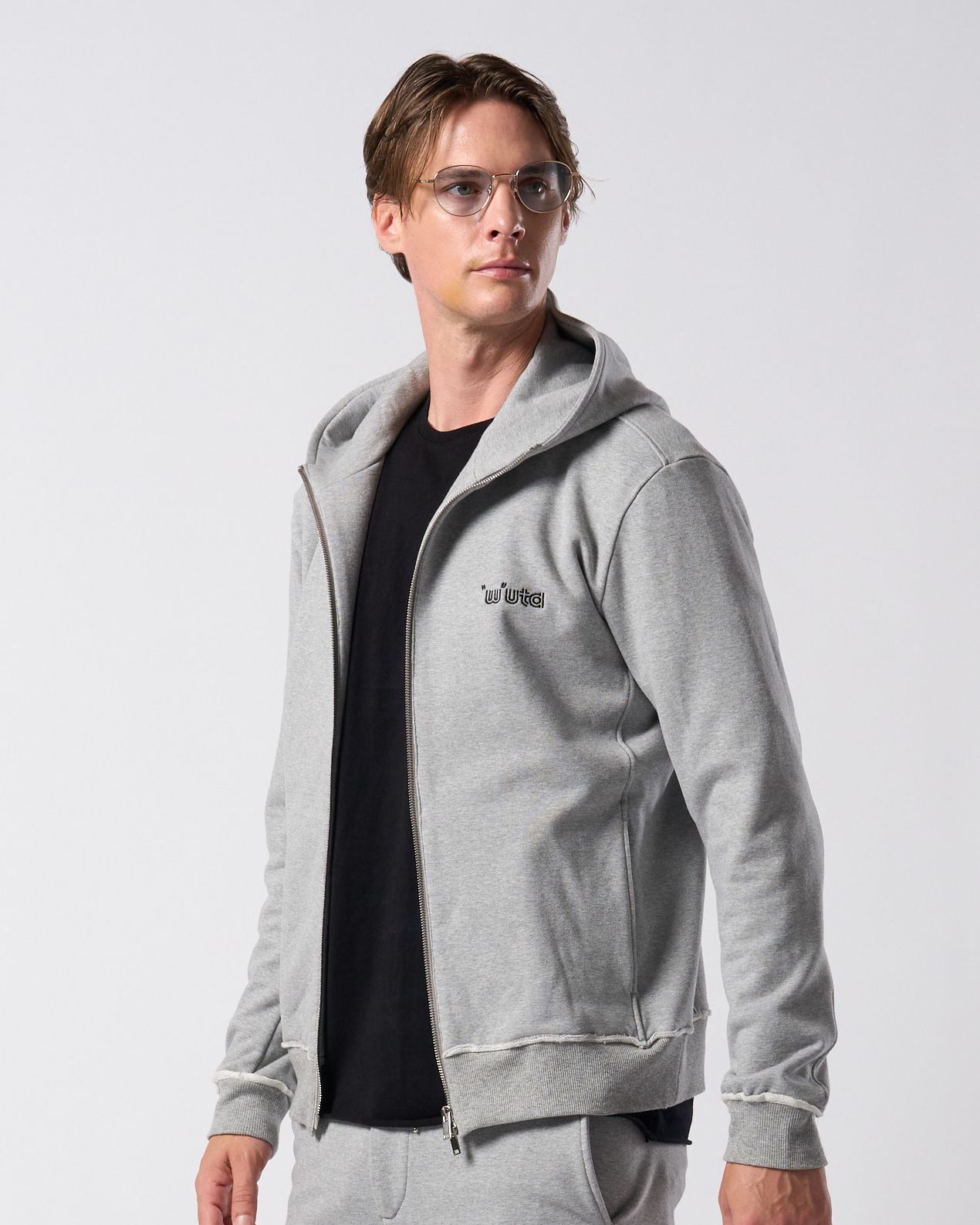 ☆先行予約☆ muta × wjk  / 高密度ストレッチ裏毛リブスウェットパンツ / super urake zip-up parka / T.GRAY [206 mw07j]