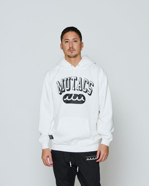 ☆先行予約☆ muta MARINE × ACANTHUS / カレッジロゴフーディー /パーカー / Shadow College Logo Hooded Sweatshirt / WHITE 【MA2660】