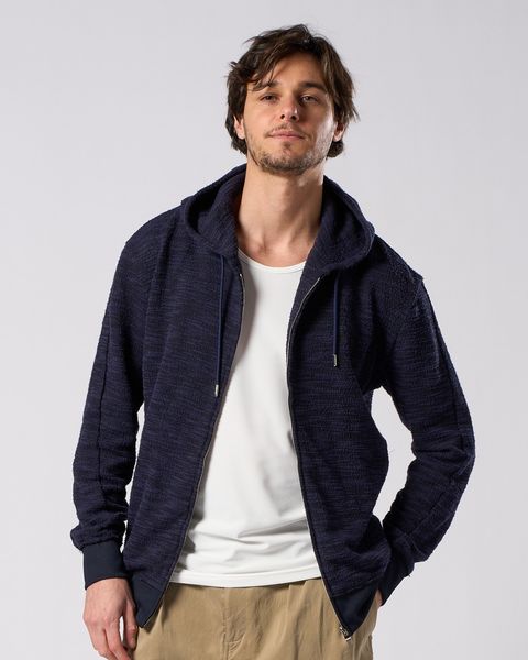 ☆先行予約☆ muta × wjk  / ニットジャガード リラックス パーカー / knit jacquard relax parker / NAVY [204 mw02i]