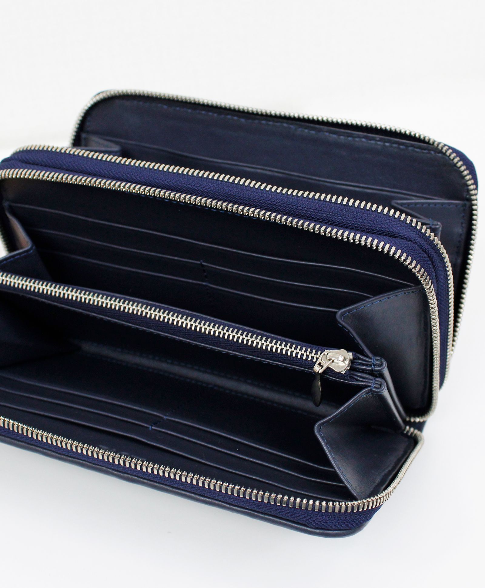MUTA / ムータ / ガルーシャ・イントレチャートTWIN ZIP長財布 / ネイビー