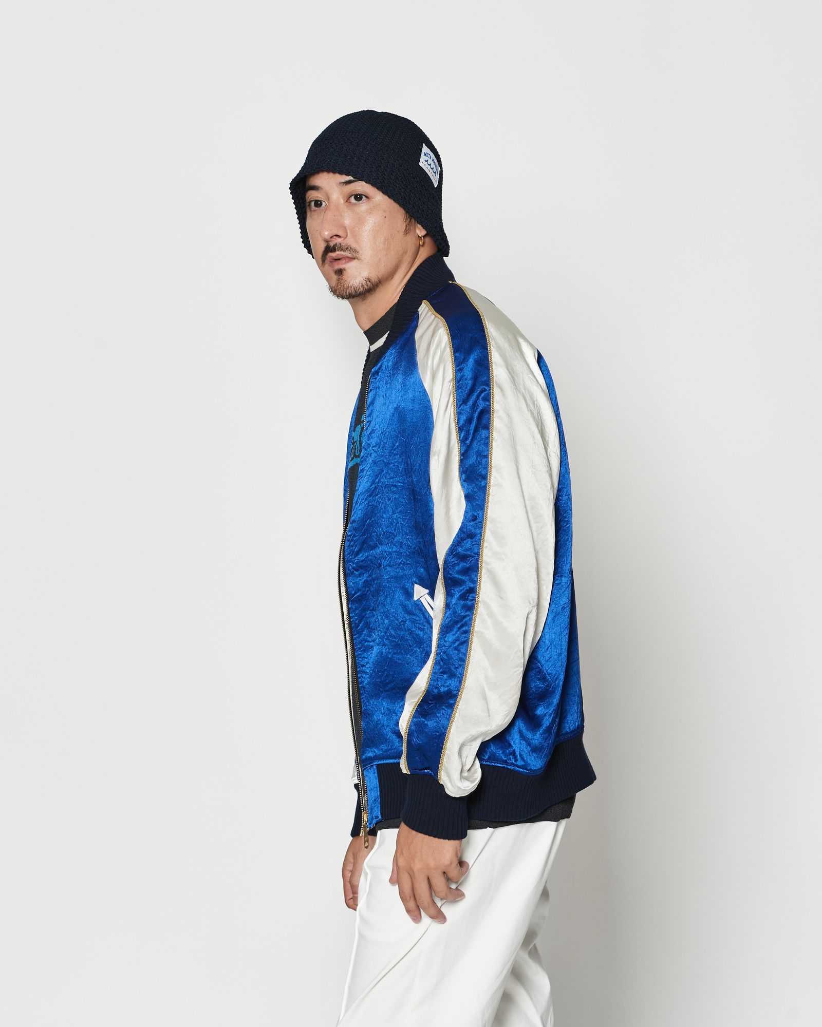 ☆先行予約☆muta MARINE × ACANTHUS  / リバーシブルスーベニアジャケット / Souvenir Jacket / BLUE 【MA2629】