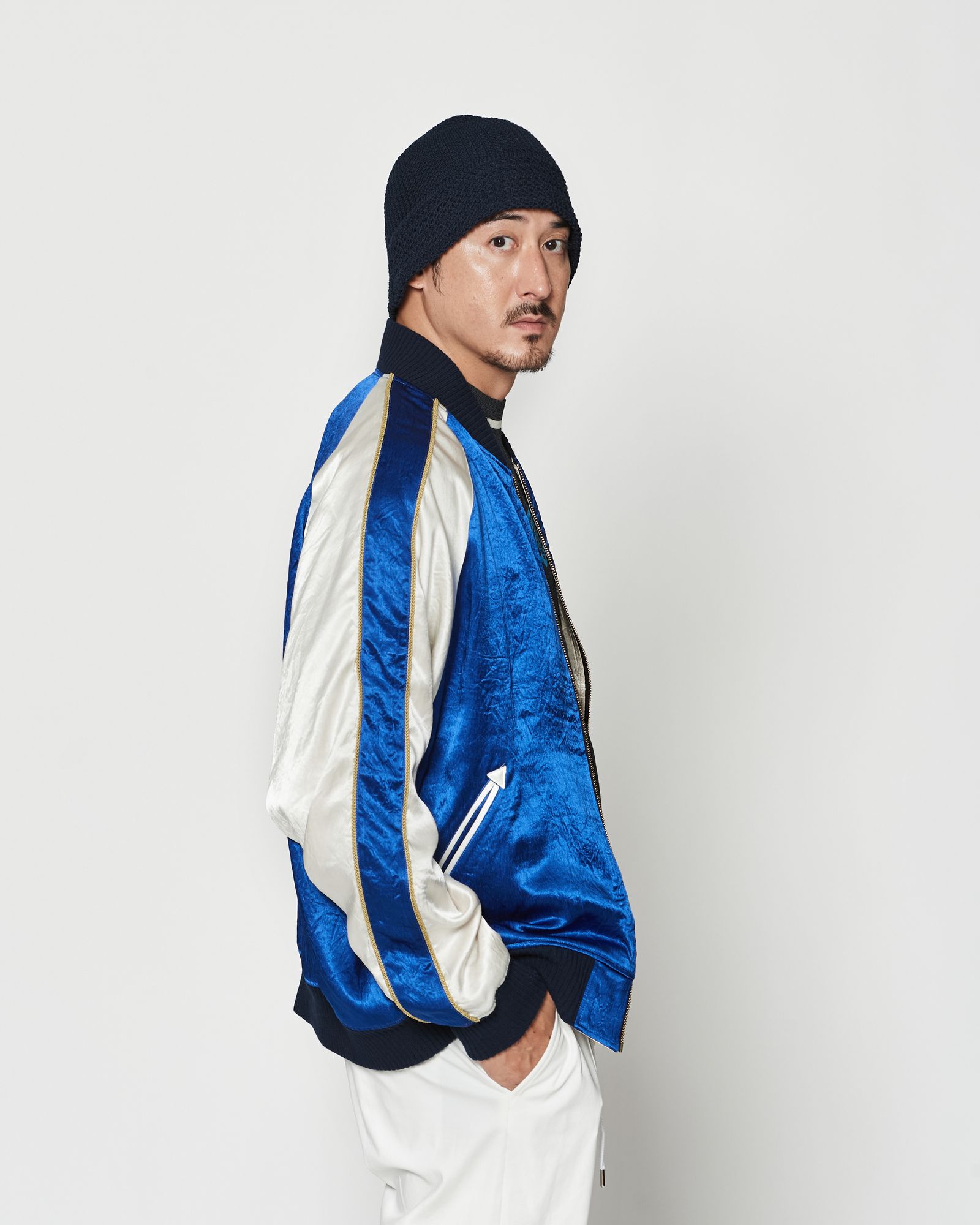☆先行予約☆muta MARINE × ACANTHUS  / リバーシブルスーベニアジャケット / Souvenir Jacket / BLUE 【MA2629】