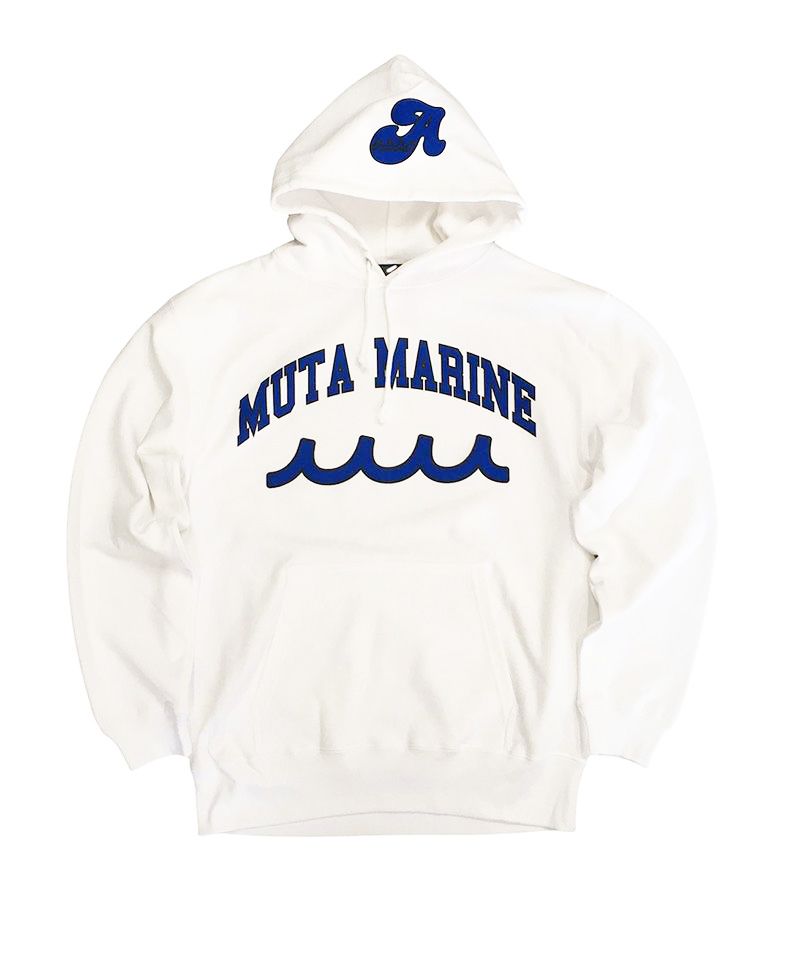 ACANTHUS x muta MARINE / アカンサス×ムータマリン / プルオーバーパーカー / muta College Logo  Hooded Sweatshirt / WHITE - S