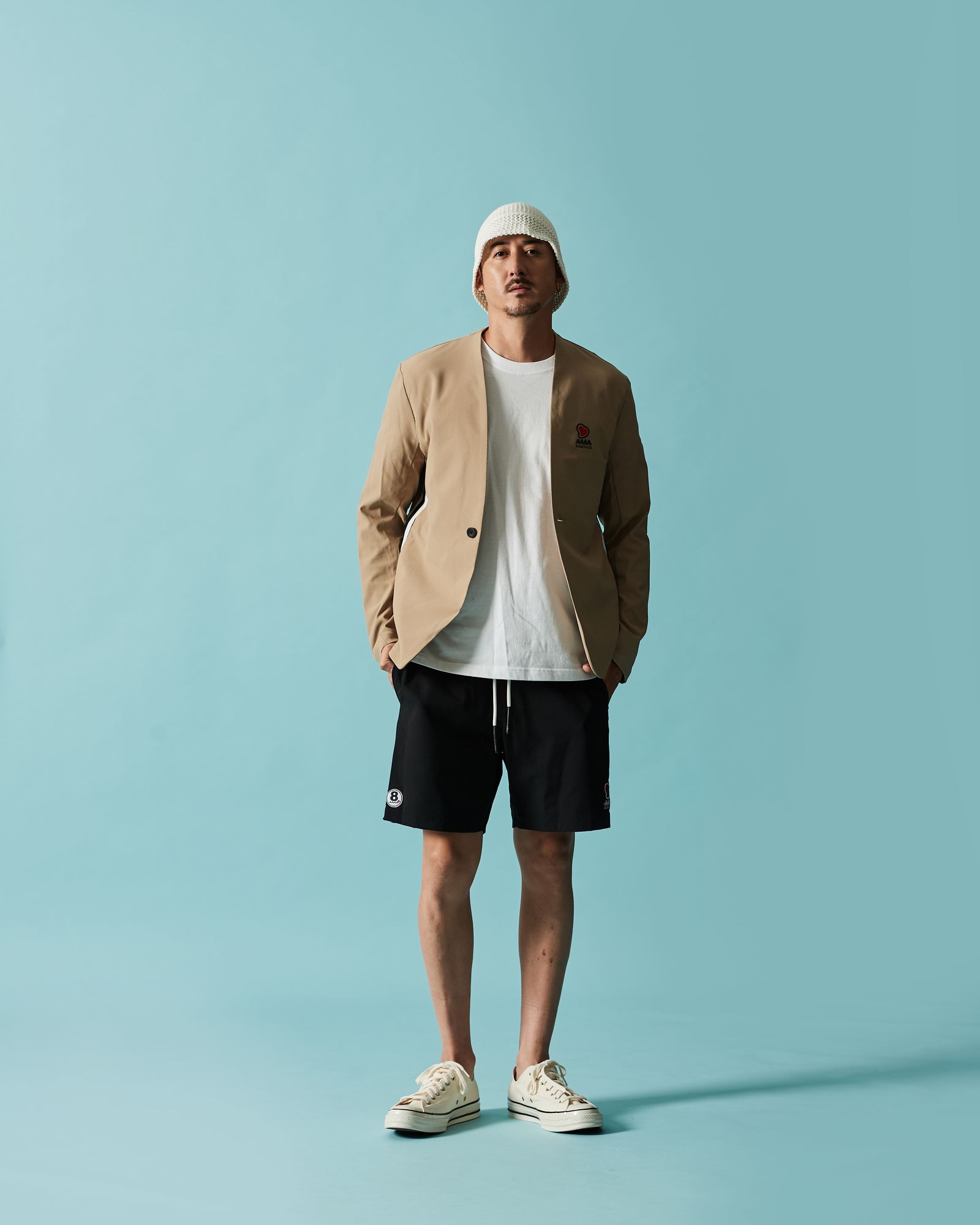 ☆先行予約☆muta MARINE × ACANTHUS / スウィートノーカラージャケット / sweet no collar jacket / BEIGE 【MA2625】