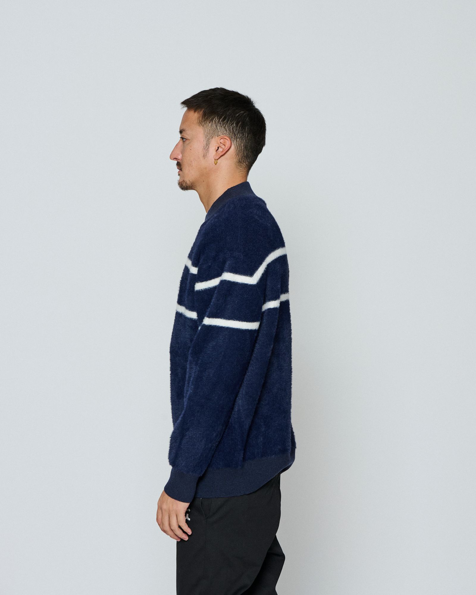 ☆先行予約☆ muta MARINE × ACANTHUS / ファーモックネックニット / Fur Mock Neck Knit / NAVY 【MA2669】