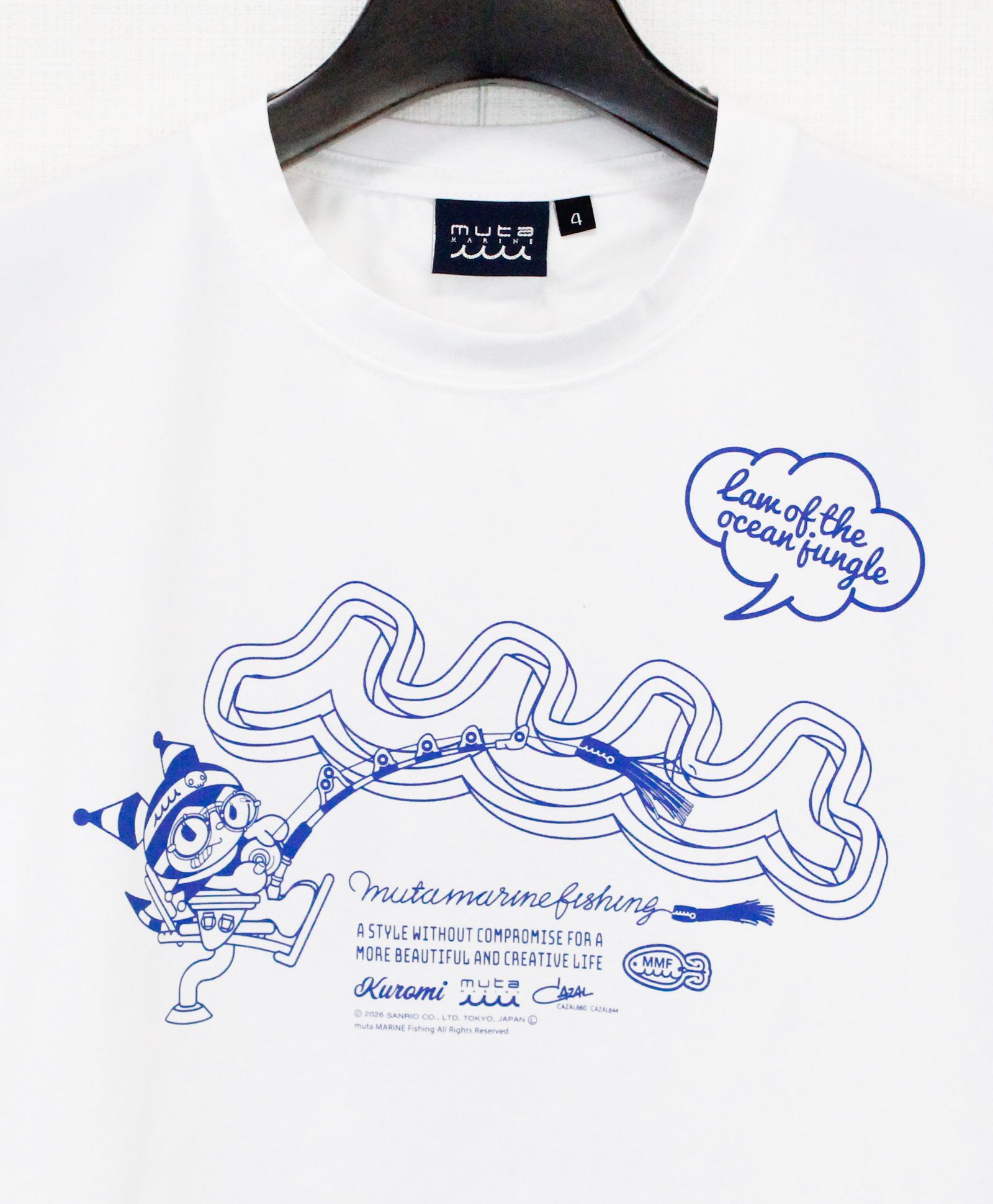 muta - Kuromi × muta MARINE Fishing ストレッチTシャツ / ホワイト