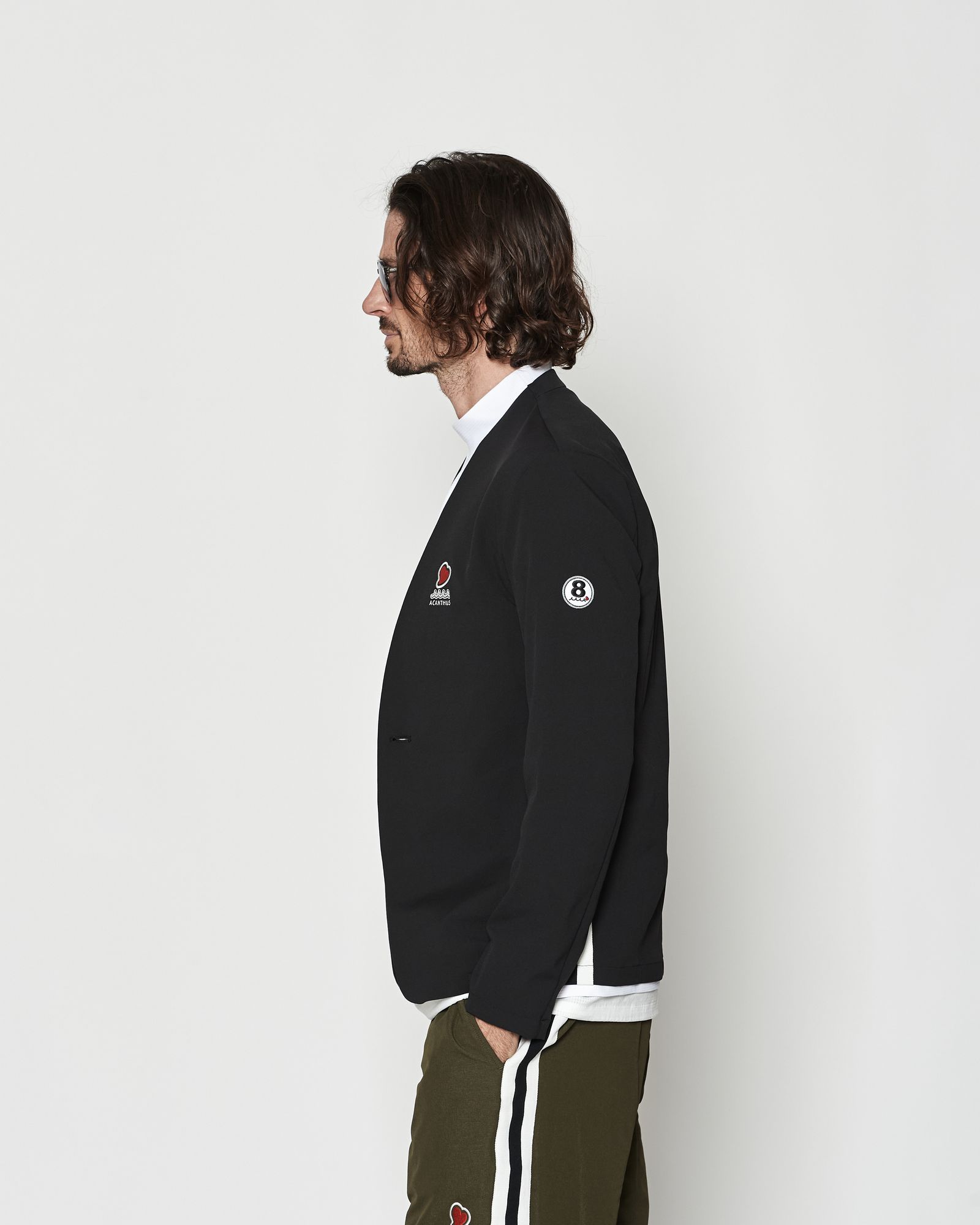 ☆先行予約☆muta MARINE × ACANTHUS / スウィートノーカラージャケット / sweet no collar jacket / BLACK 【MA2625】