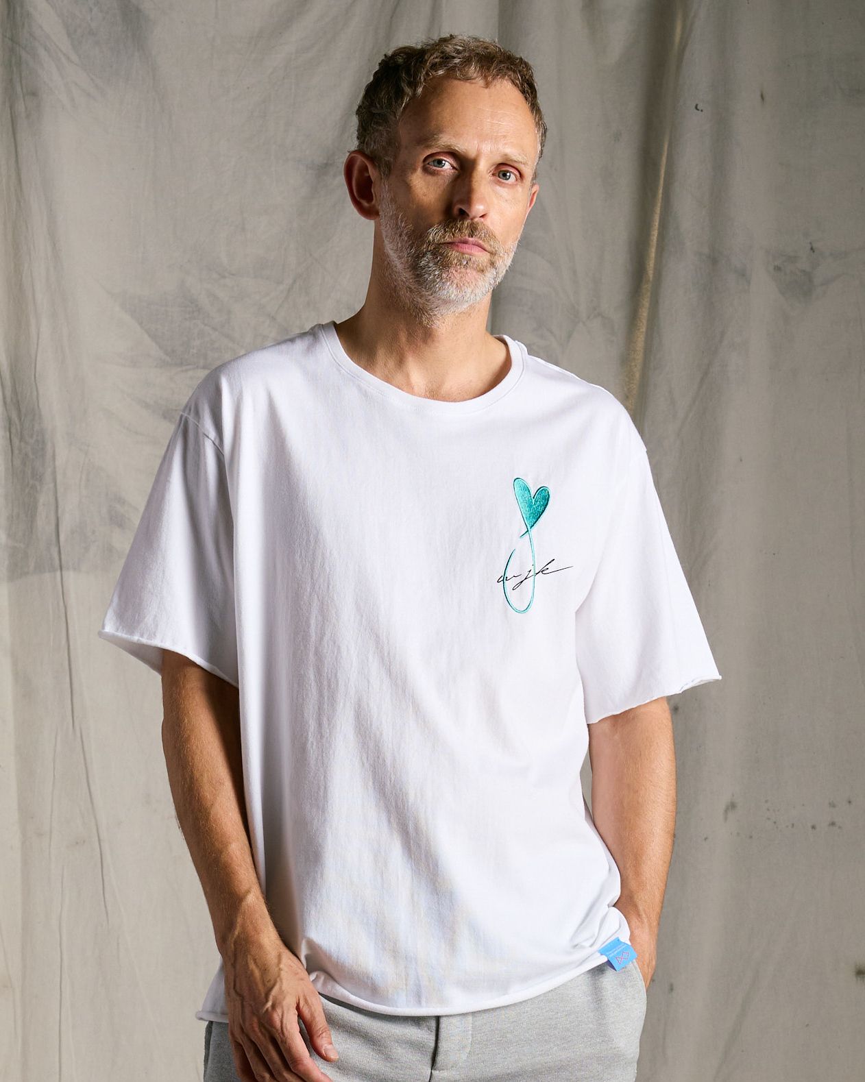 ☆先行予約☆Maison Honoré Paris× wjk  / ハートフィッシュ カットオフ 半袖Tシャツ / heart fish cut-off S/S / white×l.blue【710 hw01k】
