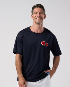☆先行予約☆Maison Honoré Paris× wjk  / 2ハートパッチクールタッチ半袖Tシャツ / 2-heart patch cool touch S/S / navy×red【712 hw02k】