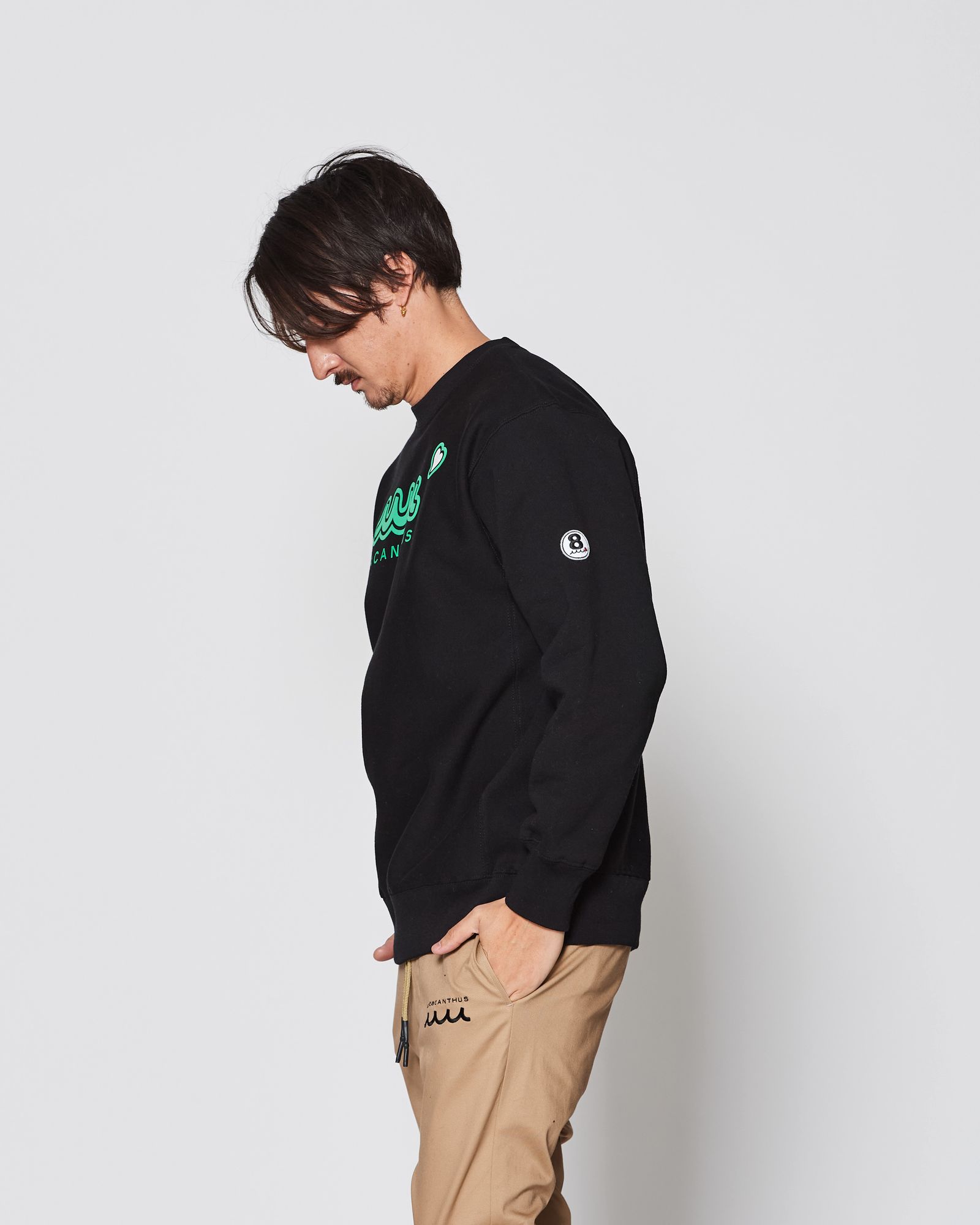 ☆先行予約販売2025年9月下旬～10月下旬頃入荷予定☆ ACANTHUS × muta MARINE / muta sweet muta Crewneck Sweatshirt / スウェット / BLACK 【MA2546】