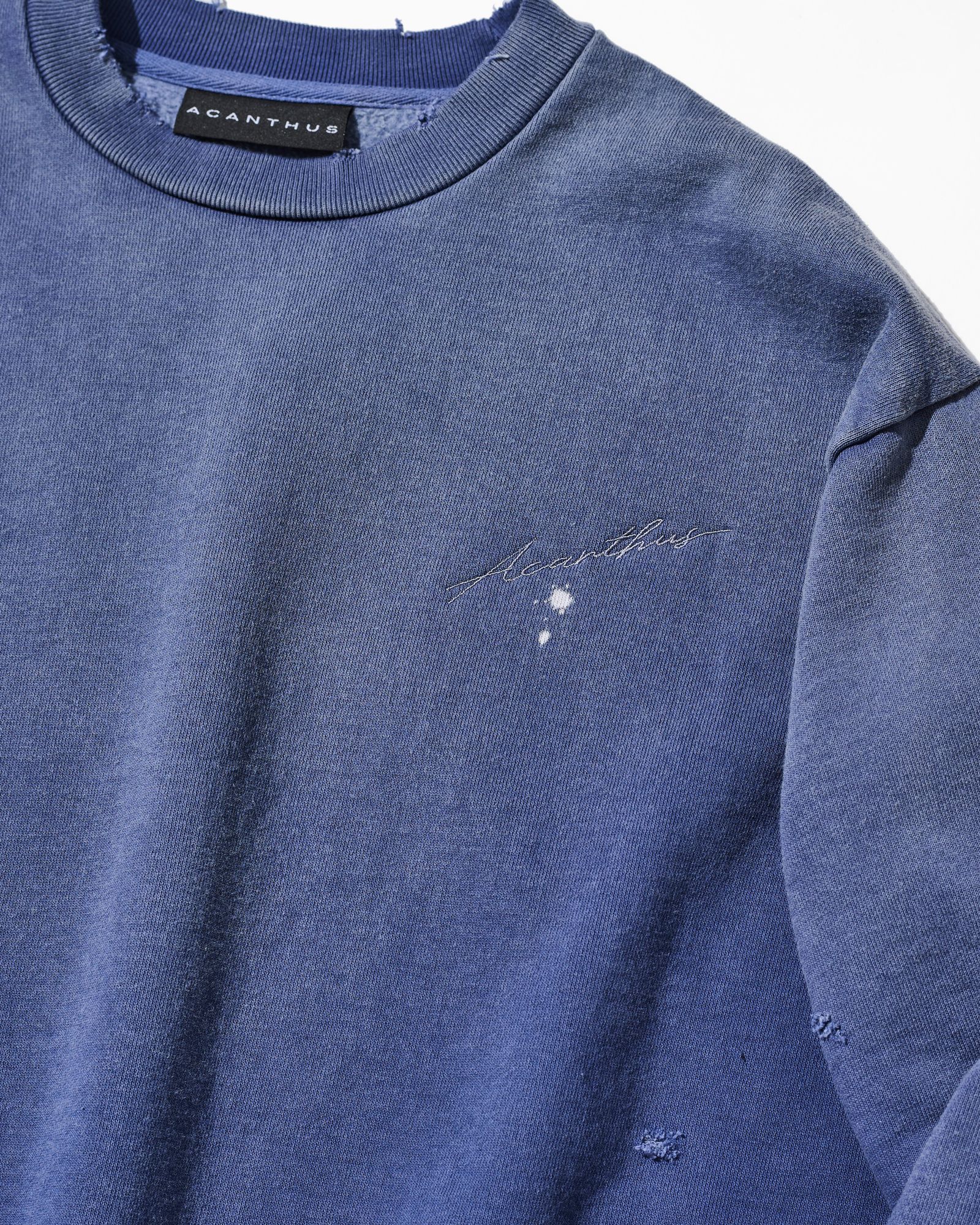 ☆先行予約☆  ダメージクルーネックスウェット / Damaged Crewneck Sweatshirt / FADED NAVY 【DH2503】