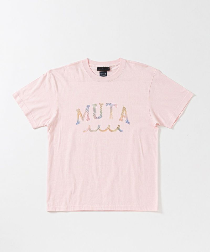 ACANTHUS x muta MARINE / Rainbow Stencil Logo Tee / Tシャツ / PINK