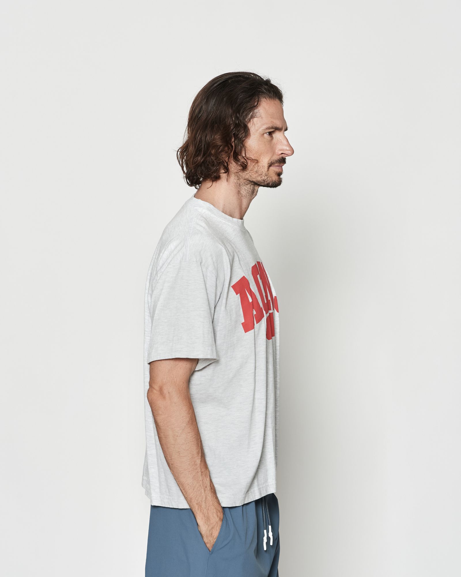 ☆先行予約☆ カレッジロゴTシャツ  /  Aging College Logo Tee / ASH GREY【CT2601】
