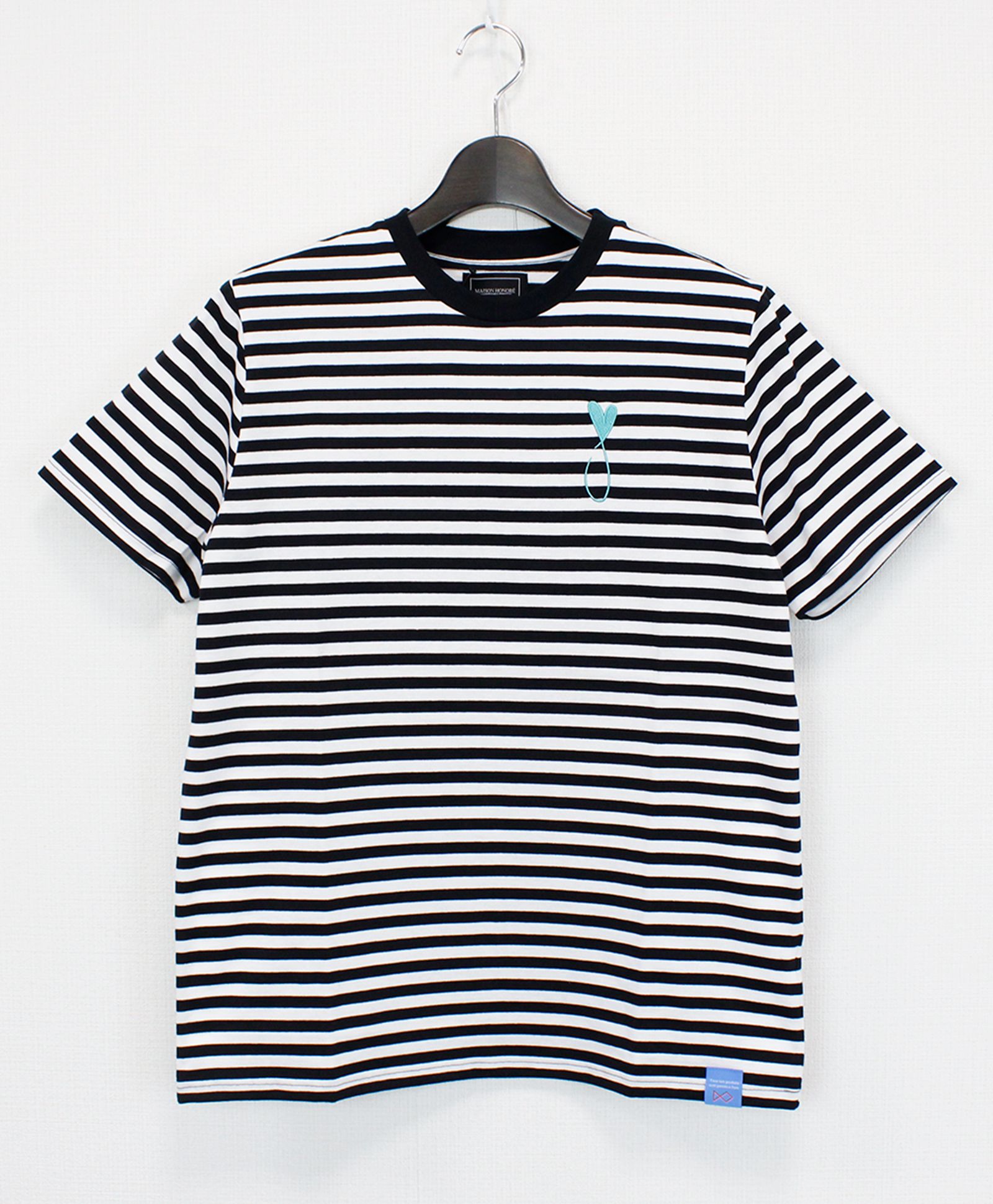 Tシャツ / Tiphanie Border / BLACK x BLUE