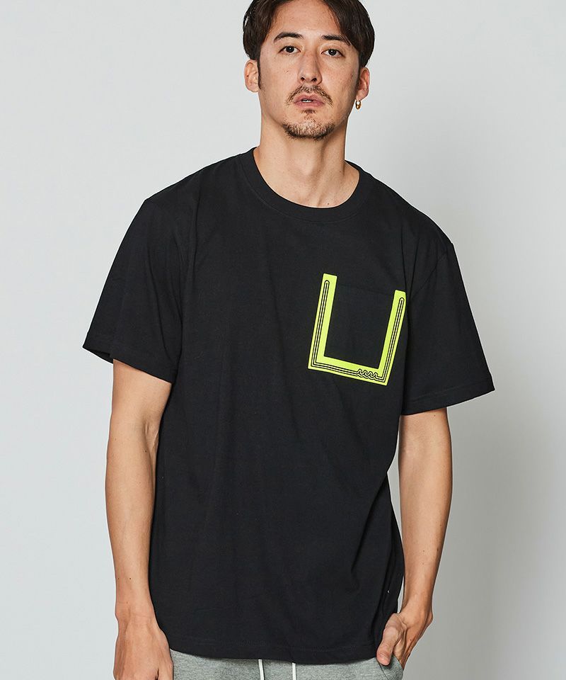 ACANTHUS x muta MARINE / muta Wave Line Pocket Tee / Tシャツ / BLACK / MA2436