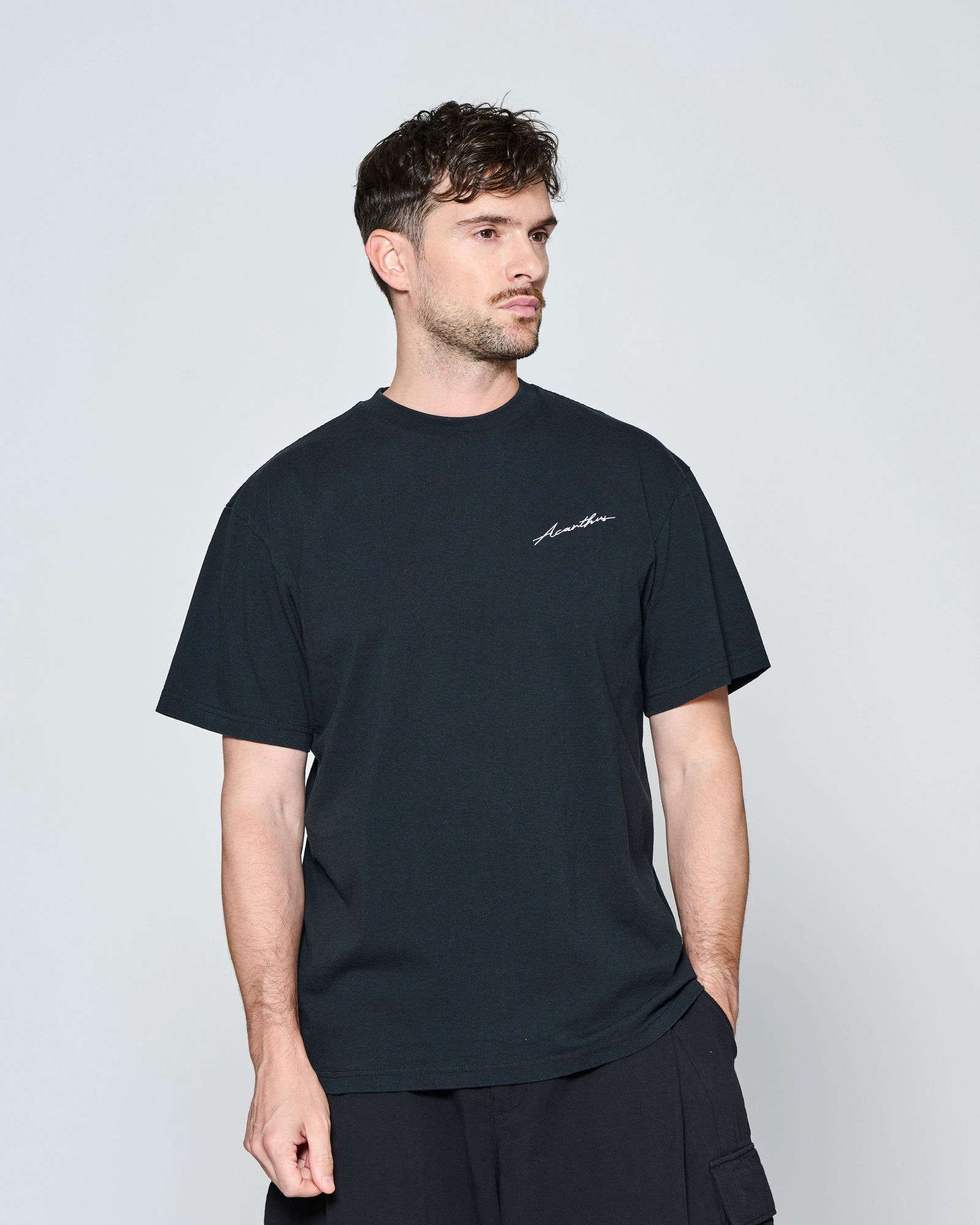 ☆先行予約☆ ヴィンテージ エンブロイダリーTシャツ  /  Vintage Wash Embroidered Tee / BLACK【CT2705】