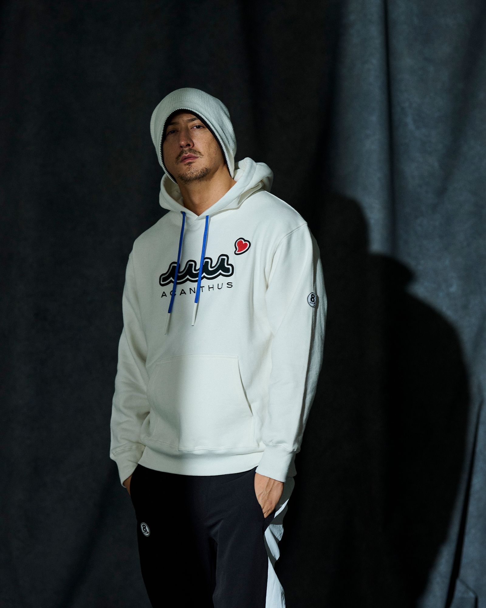 ☆先行予約☆ muta MARINE × ACANTHUS / スイートエクストラロゴフーディー / パーカー / Sweet Extra Logo Hoodie / WHITE 【MA2697】