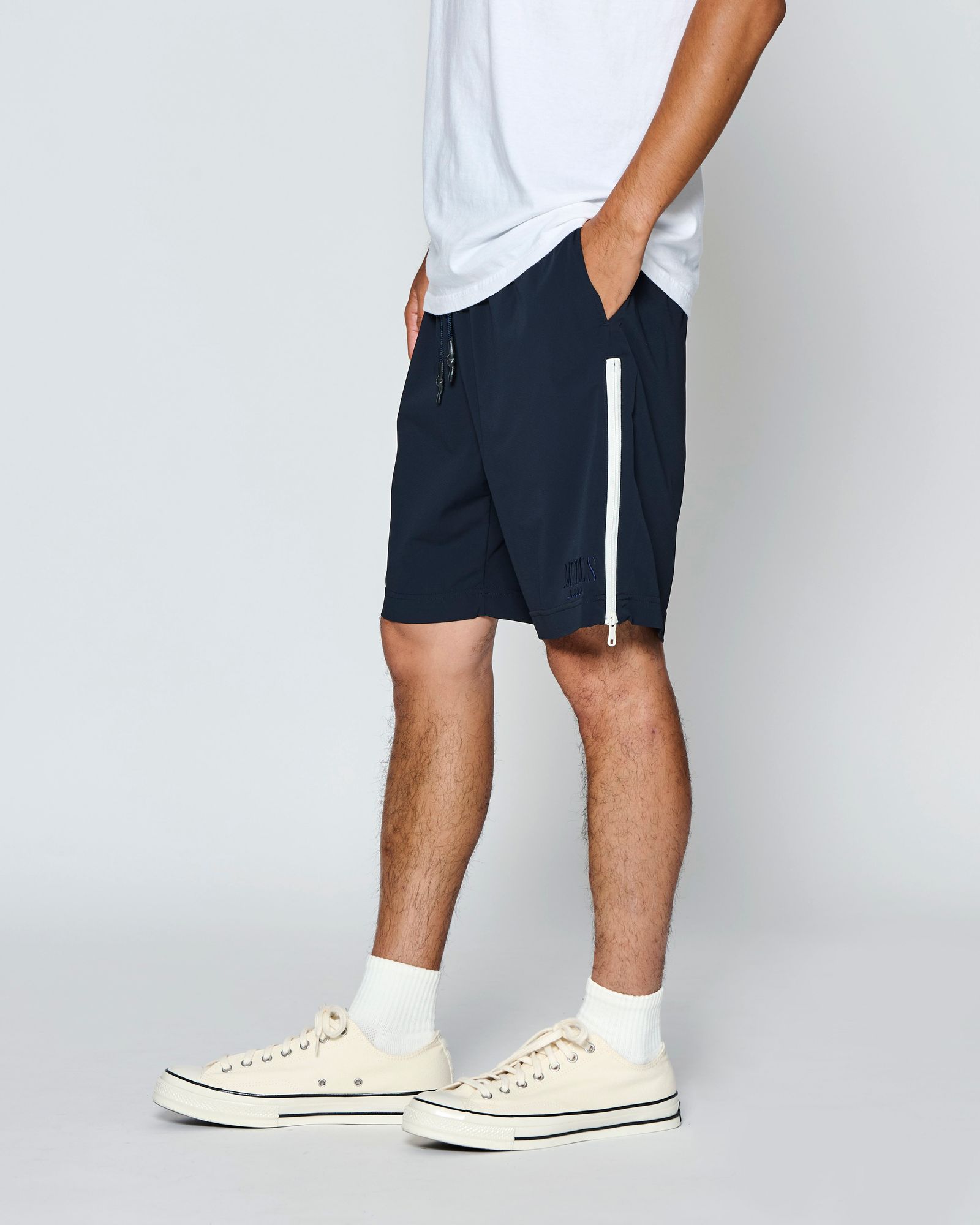 ☆先行予約☆muta MARINE × ACANTHUS  / サイドジップショーツ /  Side Zip Shorts / NAVY【MA2707】