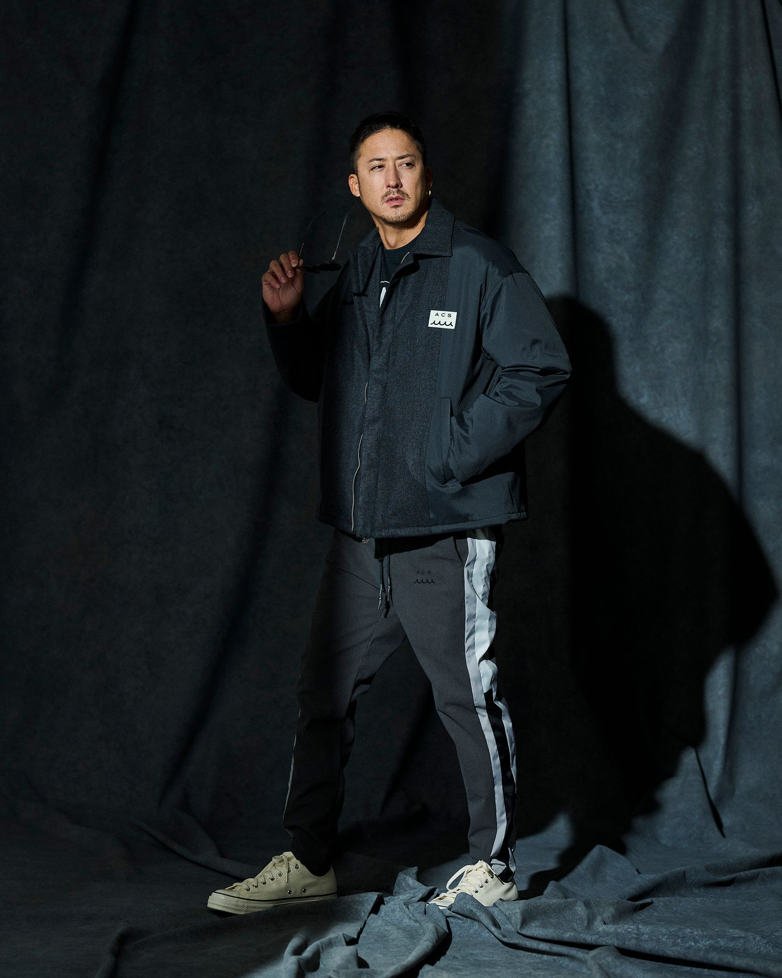 ☆先行予約☆ muta MARINE × ACANTHUS / コーチジャケット / Split Coach Jacket / BLACK 【MA2651】