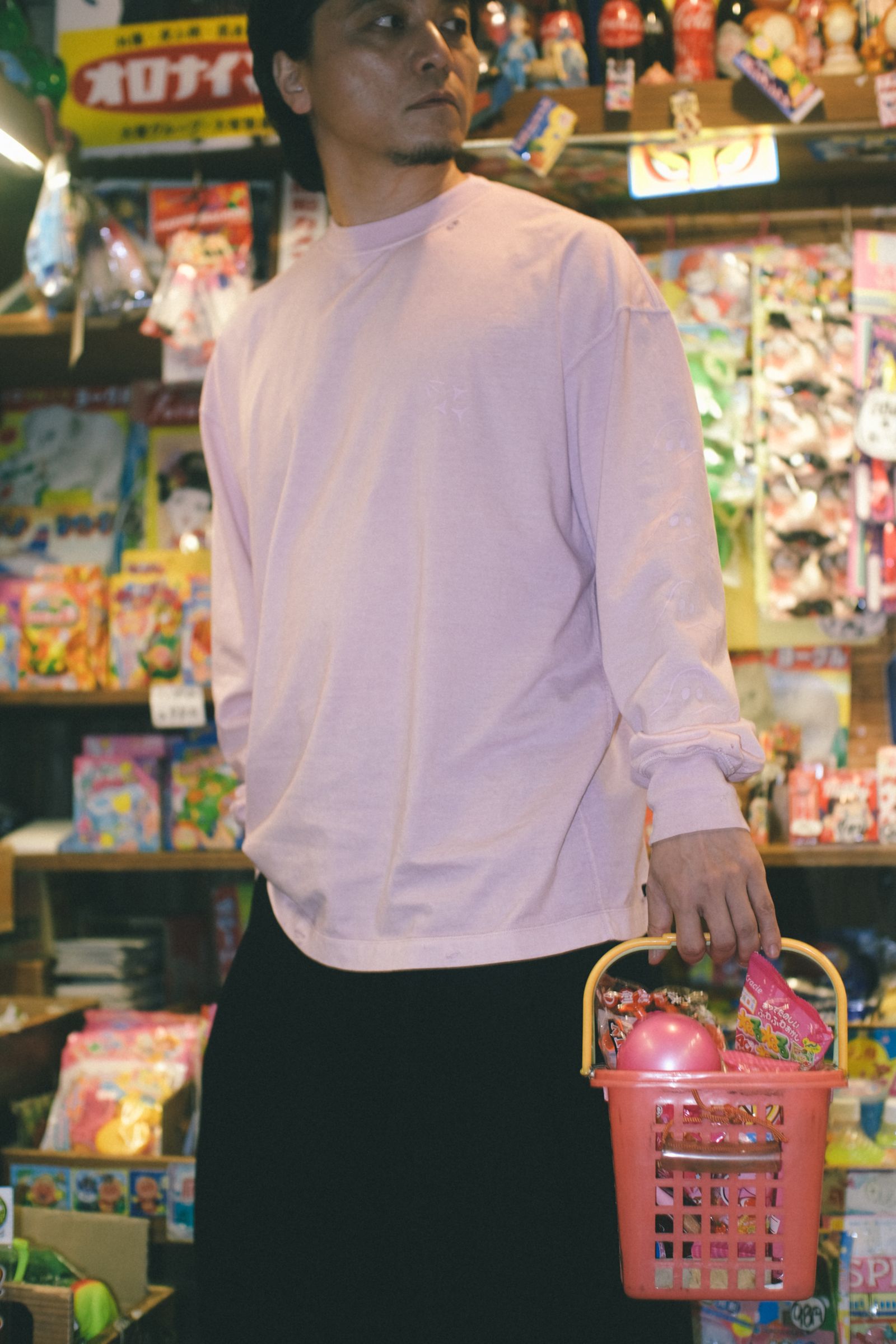 KREVA×GHOST ALMOSTBLACK / DAMEGE DYEING LONG SLEEVE T HAKUTOU / PINK [KRVGAB-C-3-2]