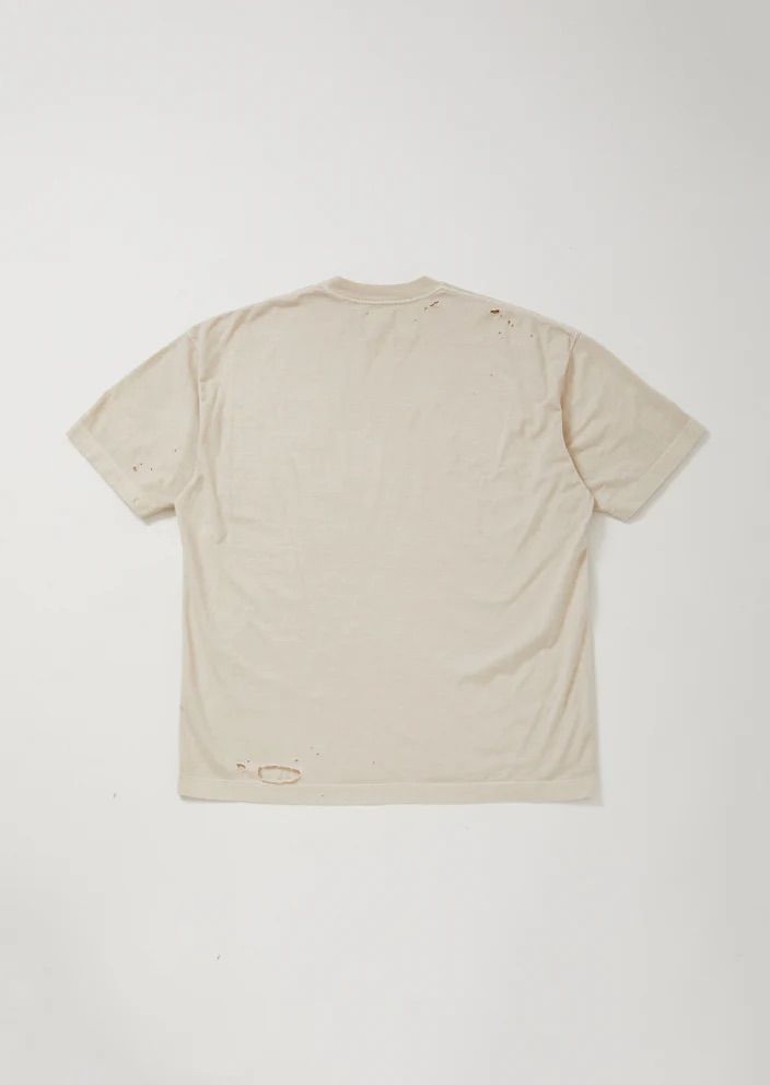 KREVA×GHOST ALMOSTBLACK / AMEGE DYEING SHORT SLEEVE T KINAKO / BEIGE [KRVGAB-C-3-3]