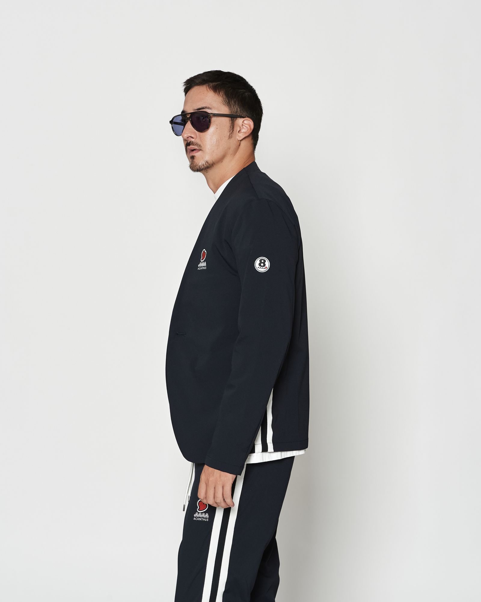 ☆先行予約☆muta MARINE × ACANTHUS / スウィートノーカラージャケット / sweet no collar jacket / NAVY 【MA2625】