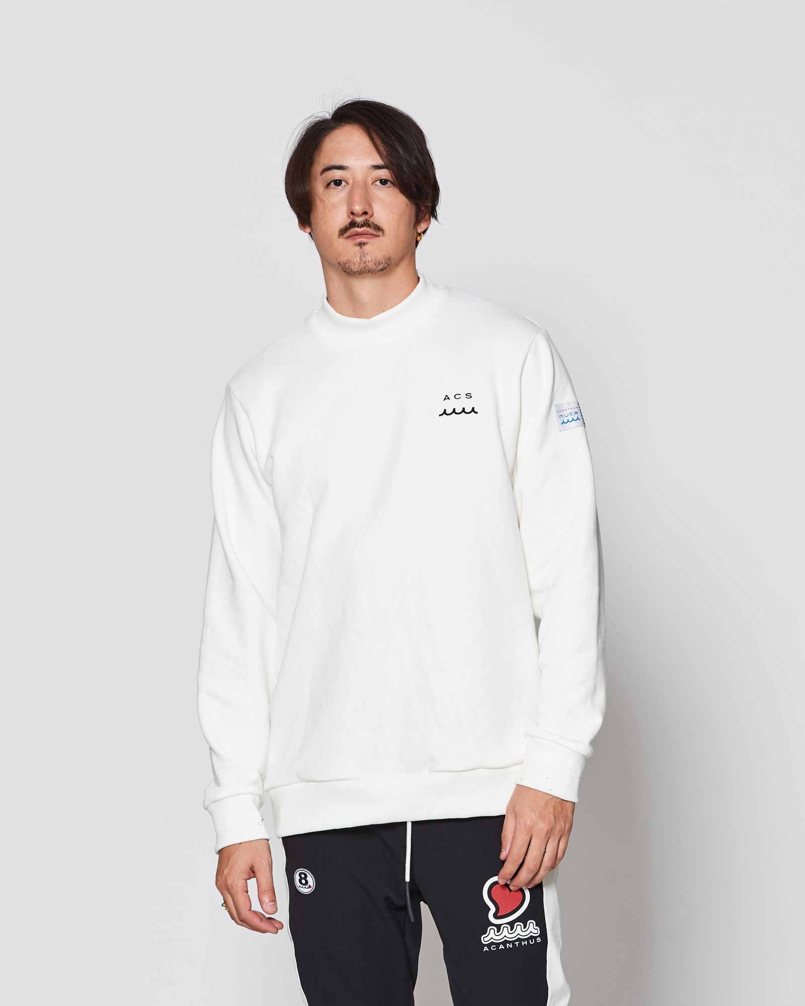 ☆先行予約販売2025年9月下旬～10月下旬頃入荷予定☆ ACANTHUS × muta MARINE / muta Mockneck Sweatshirts / スウェット / WHITE 【MA2535】