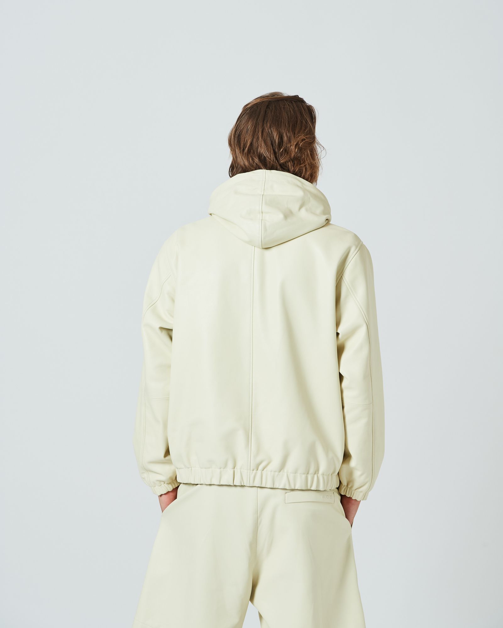 Leather Hooded Jakcet / レザーパーカー / WHITE / [L2402]