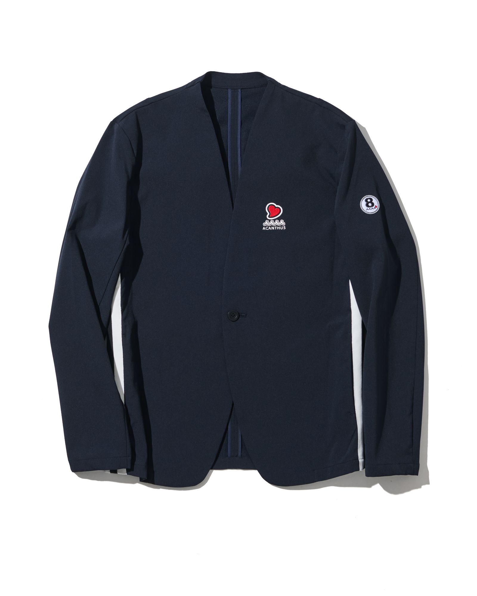 ☆先行予約☆muta MARINE × ACANTHUS / スウィートノーカラージャケット / sweet no collar jacket / NAVY 【MA2625】