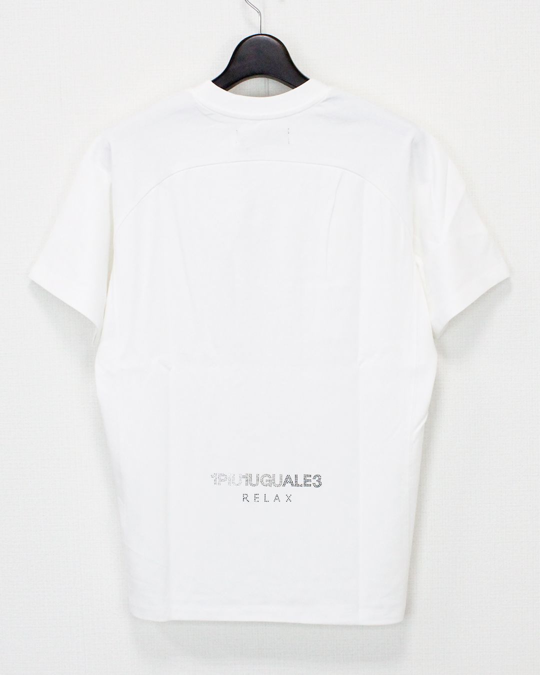 1PIU1UGUALE3 RELAX × PEANUTS / スヌーピー ラインストーン半袖Tシャツ / ホワイト【UST-26095】