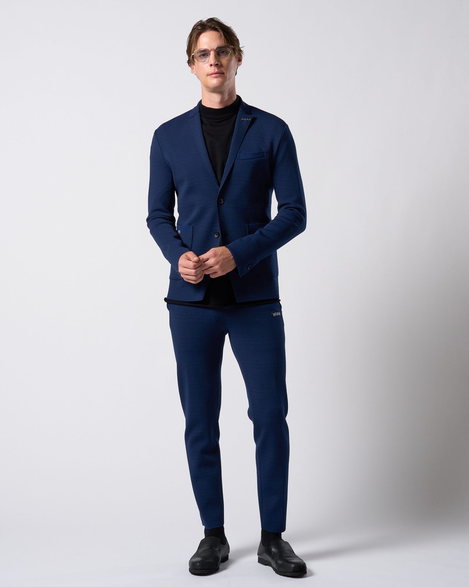 ☆先行予約☆ muta × wjk  / ニットイージースラックス / function knit easy slacks(jacquard check) / NAVY CHECK [504 mw08j]