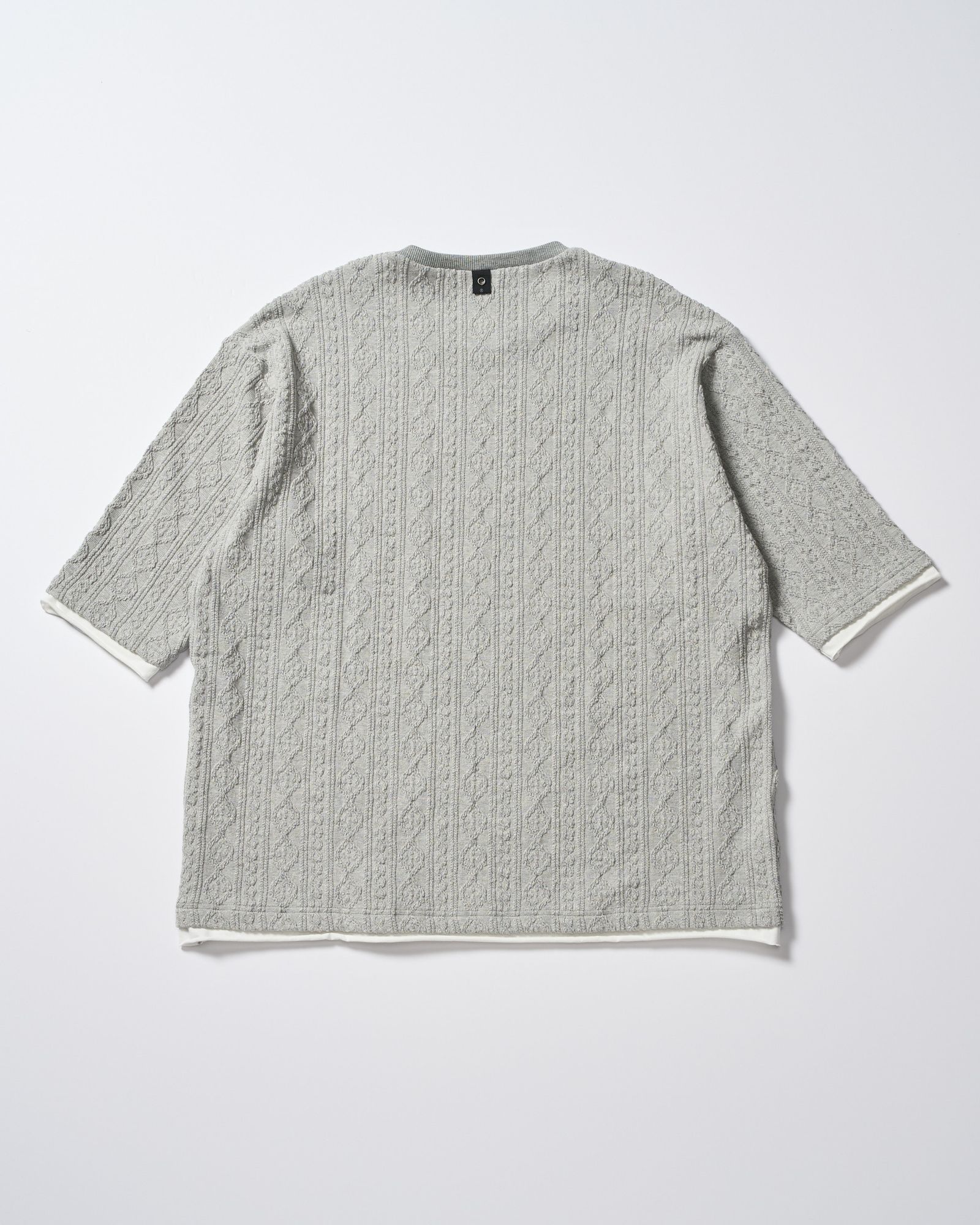 ☆先行予約☆ ジャガードサマーニット ハーフスリーブ /  jacquard summer knit H/S / T.GRAY[7401 kc01i]