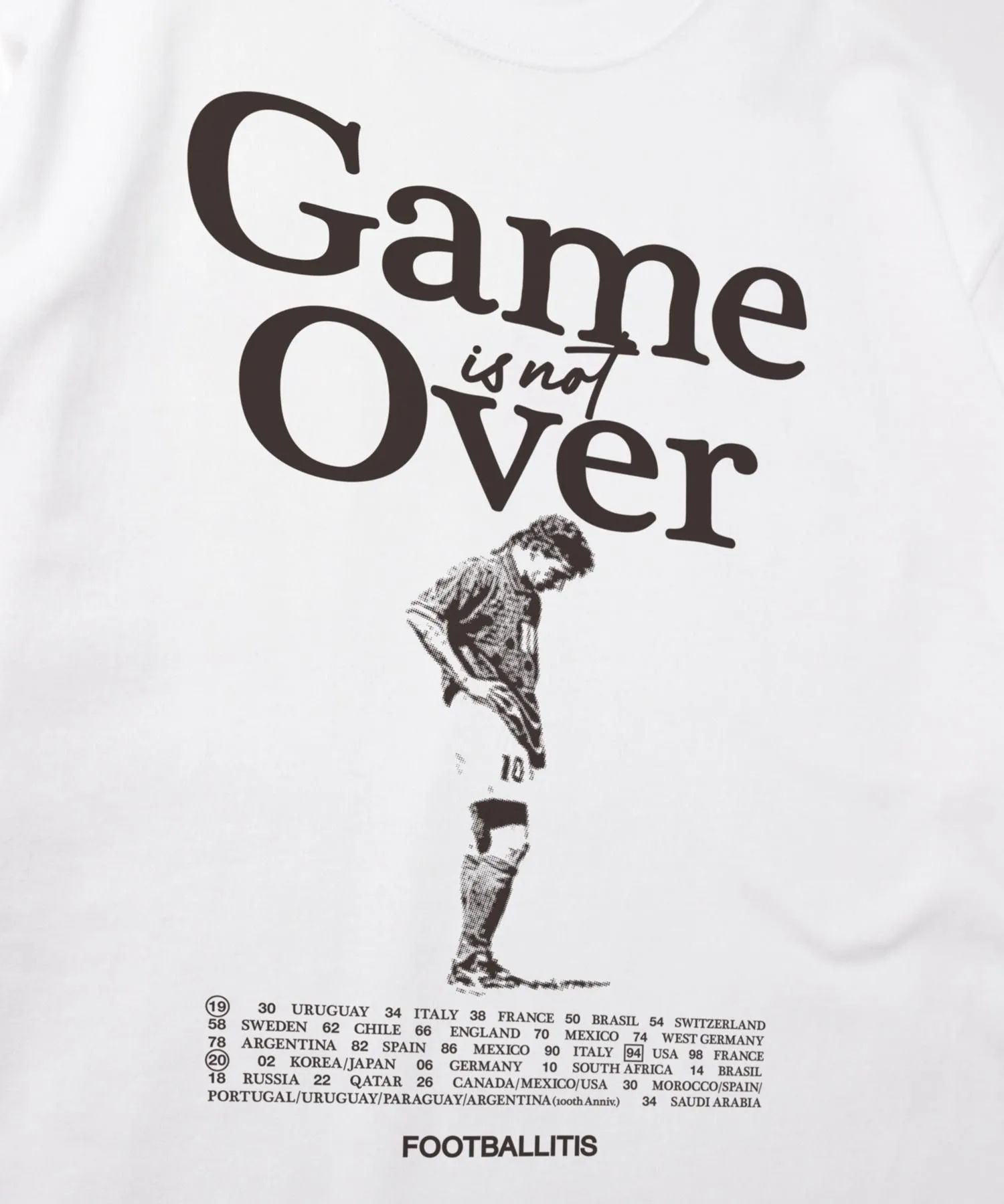 【FOOTBALLITIS】 [GAME OVER] Tシャツ / WHITE [251033RB]
