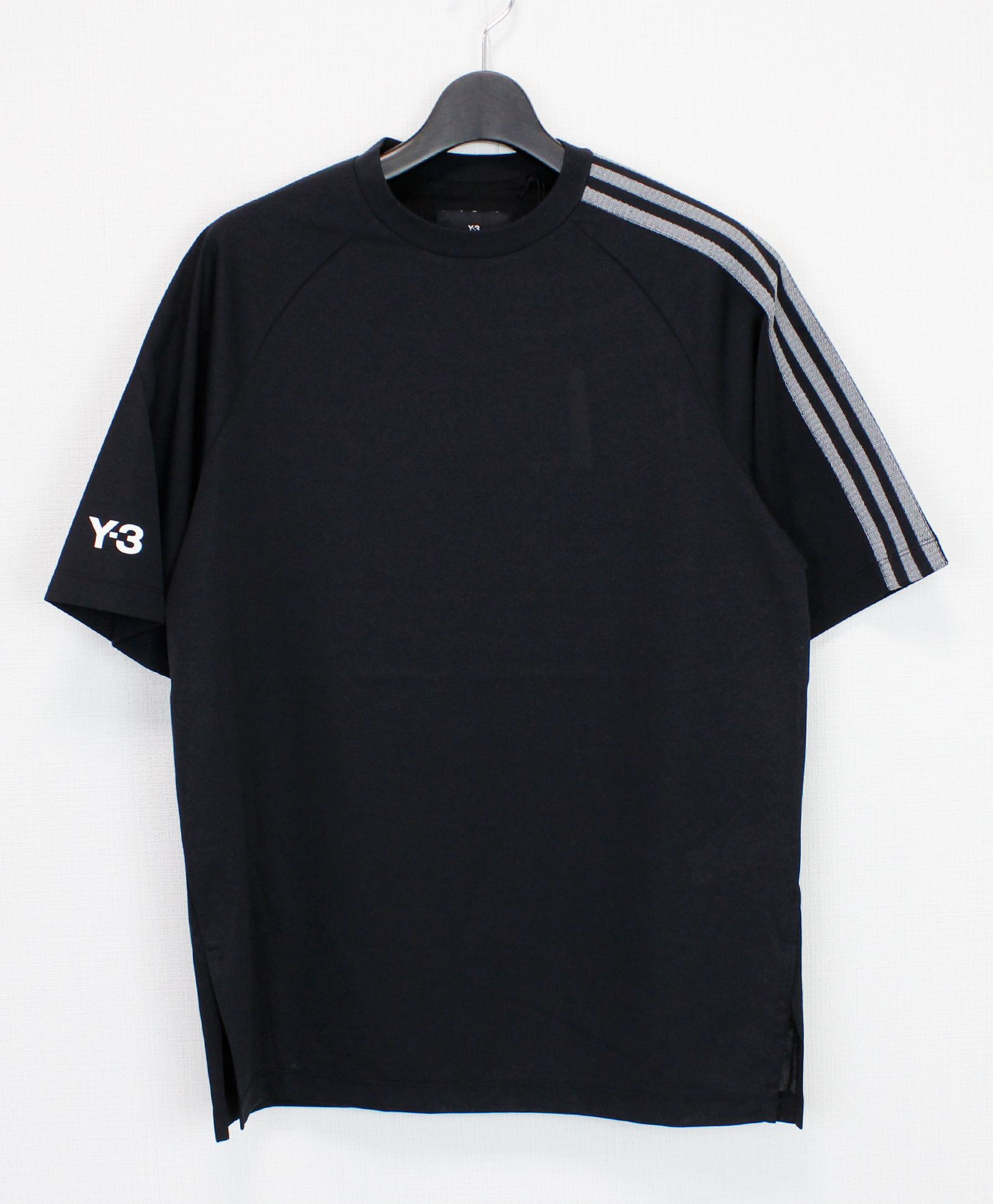 ブラックY-3 3-STRIPES SHORT SLEEVE TEE/ ロゴ Tシャツ