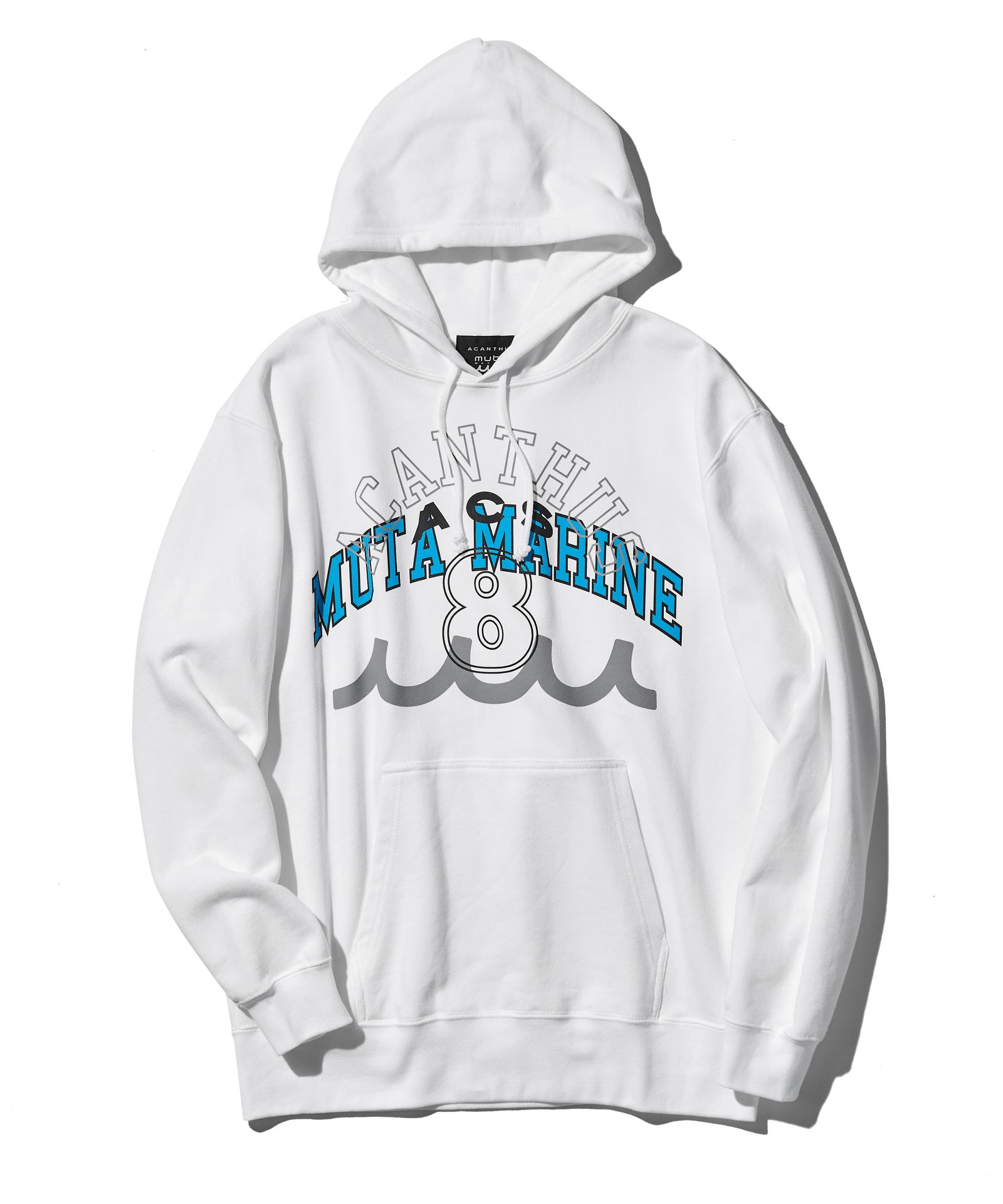 ACANTHUS × muta MARINE / muta Multi Logo Hooded Sweatshirt / マルチロゴパーカー / WHITE 【MA2507】