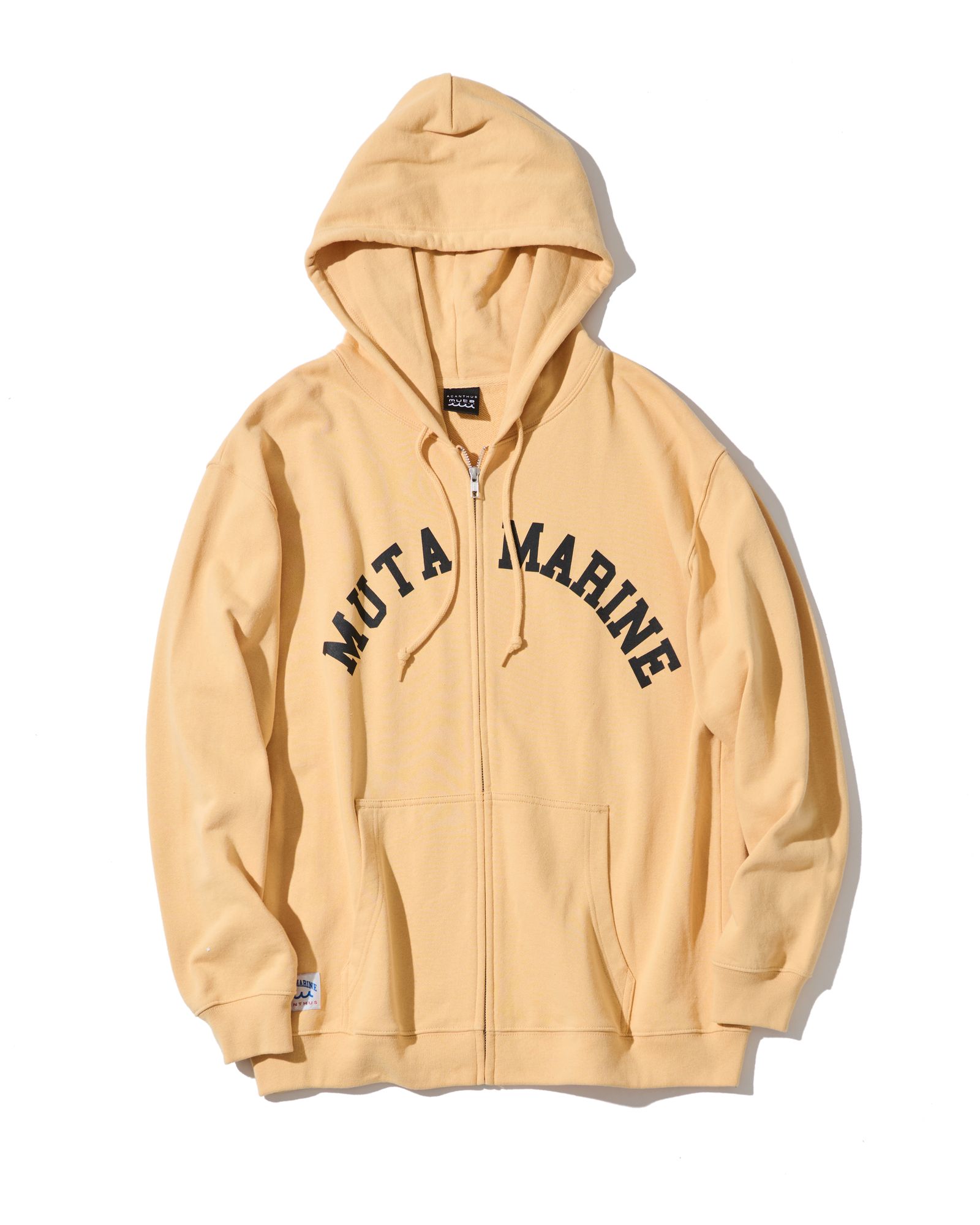 ☆先行予約☆muta MARINE × ACANTHUS  / アーチロゴ スウェットジップフーディー / パーカー / Arc Logo Zip Up Hooded Sweatshirt / YELLOW【MA2610】