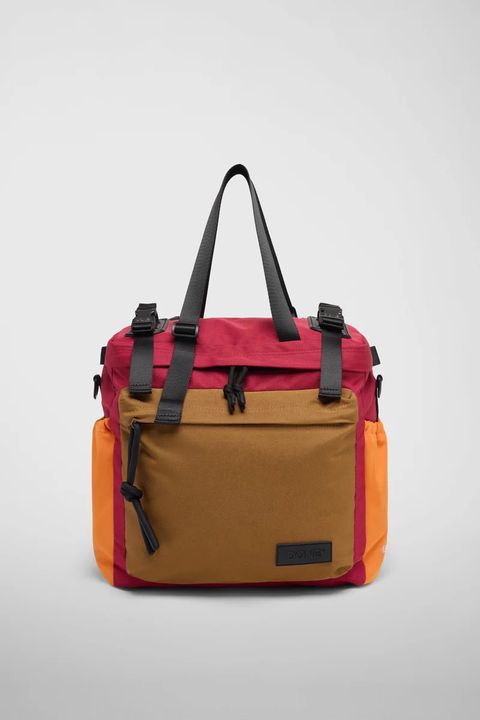 リュック バックパック ハンド ショルダー バッグ 2WAY / イースト+ウェスト リサイクルナイロン 防水 / Mサイズ / チェリーオレンジ キャメル [ZAEWCM167 CILI-ARAN-CAMEL]