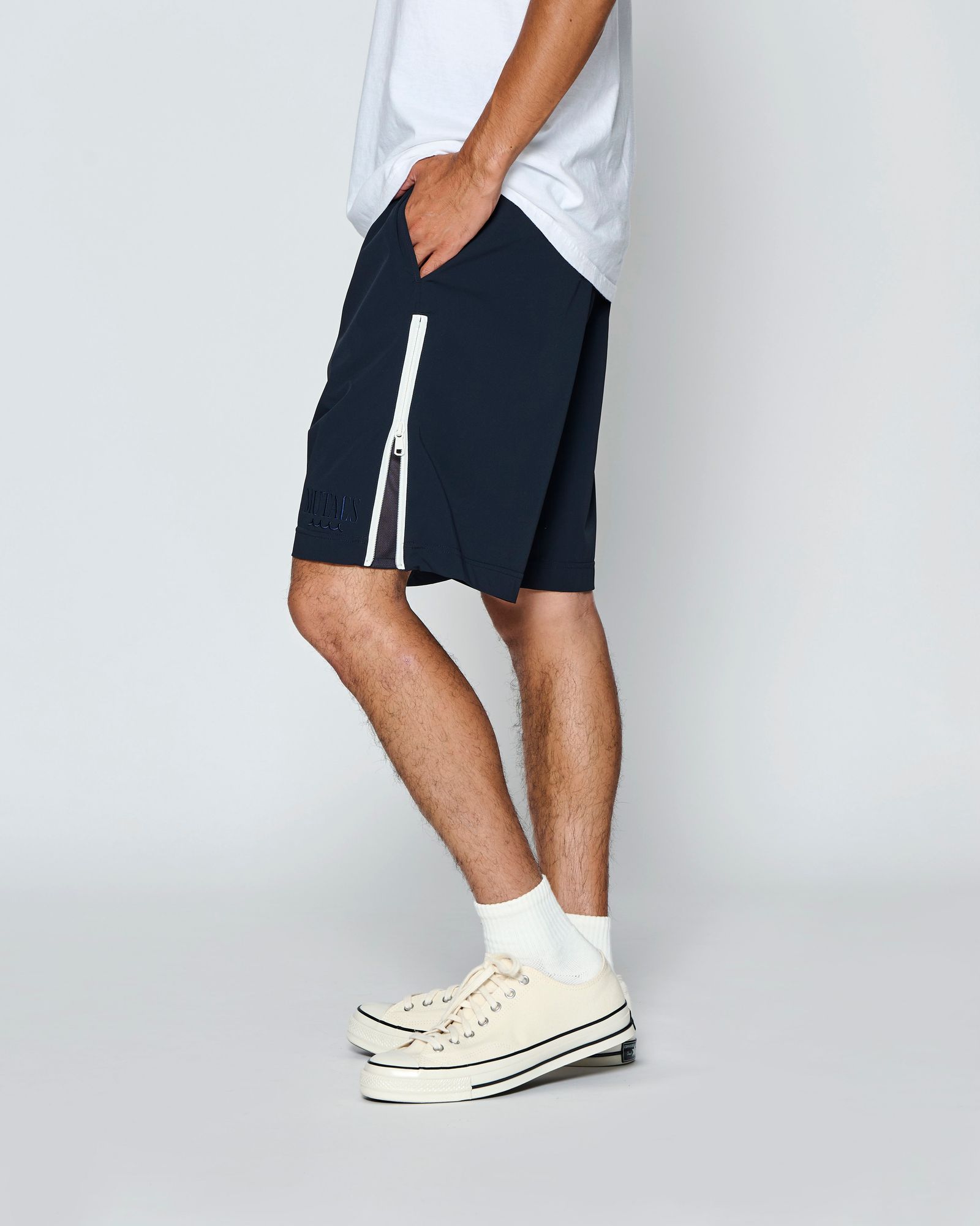 ☆先行予約☆muta MARINE × ACANTHUS  / サイドジップショーツ /  Side Zip Shorts / NAVY【MA2707】