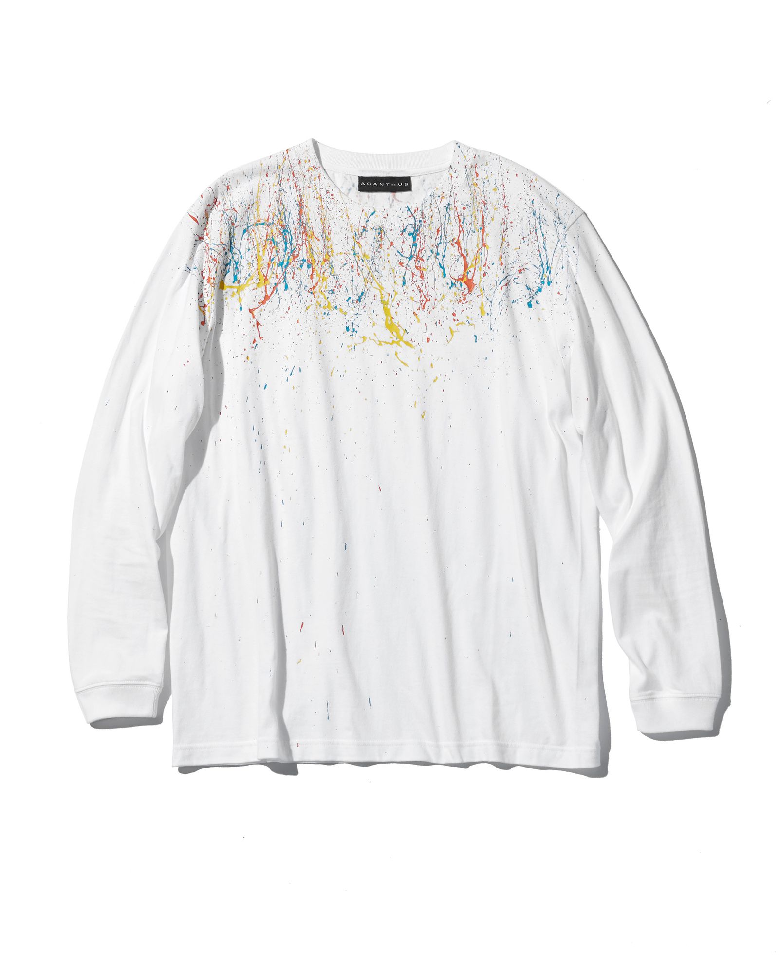 ACANTHUS / Splash paint L/S Tee / ロンT / WHITE 【CT2509】