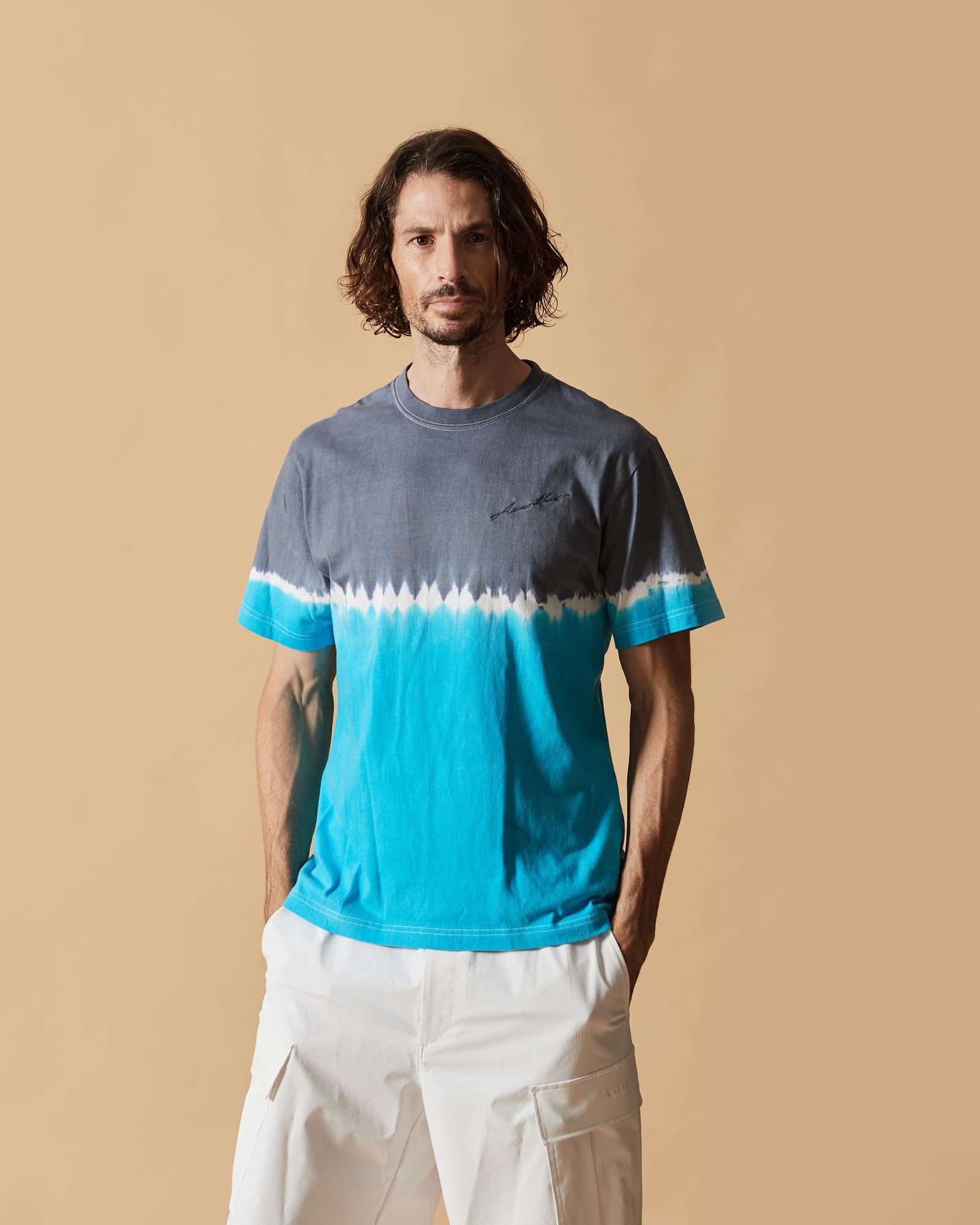 ☆先行予約☆ タイダイTシャツ  /  Contrast Tie-dye Tee / GREY BLUE【CT2604】