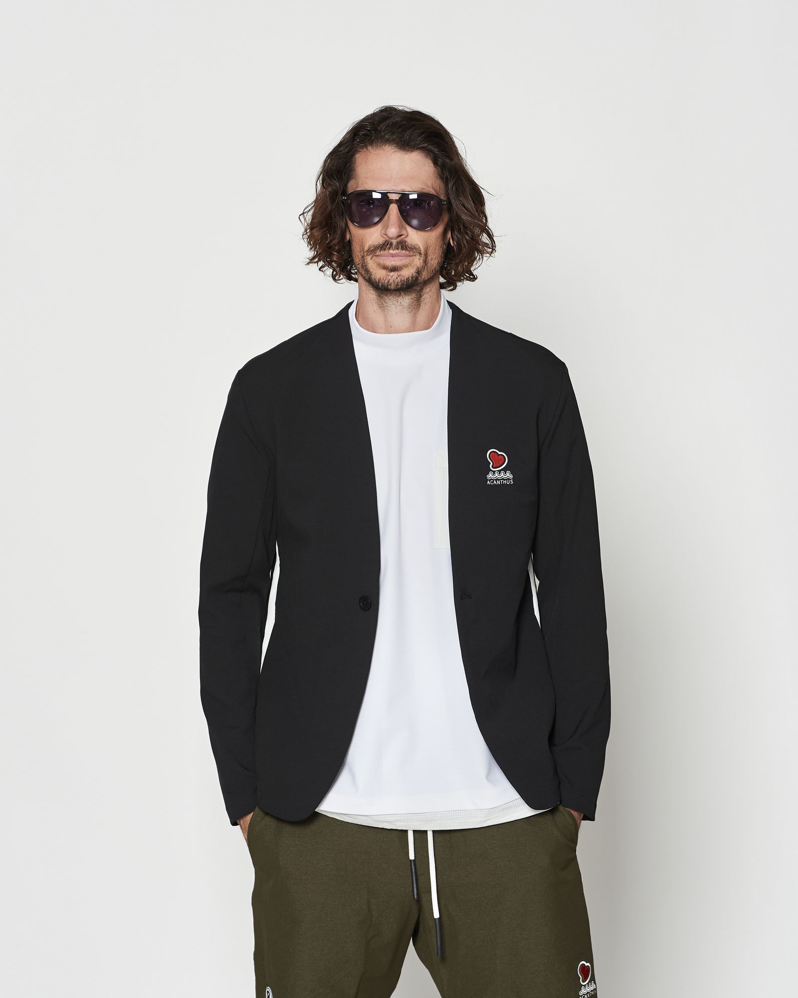 ☆先行予約☆muta MARINE × ACANTHUS / スウィートノーカラージャケット / sweet no collar jacket / BLACK 【MA2625】