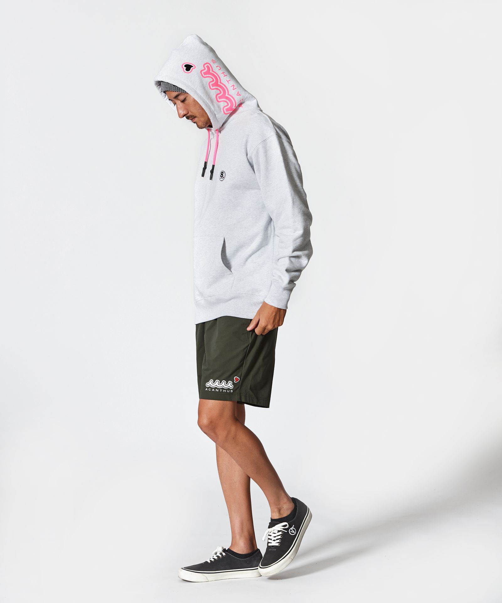 ACANTHUS × muta MARINE / muta sweet logo hoodie / スウェットプルオーバーパーカー / GREY【MA2525】