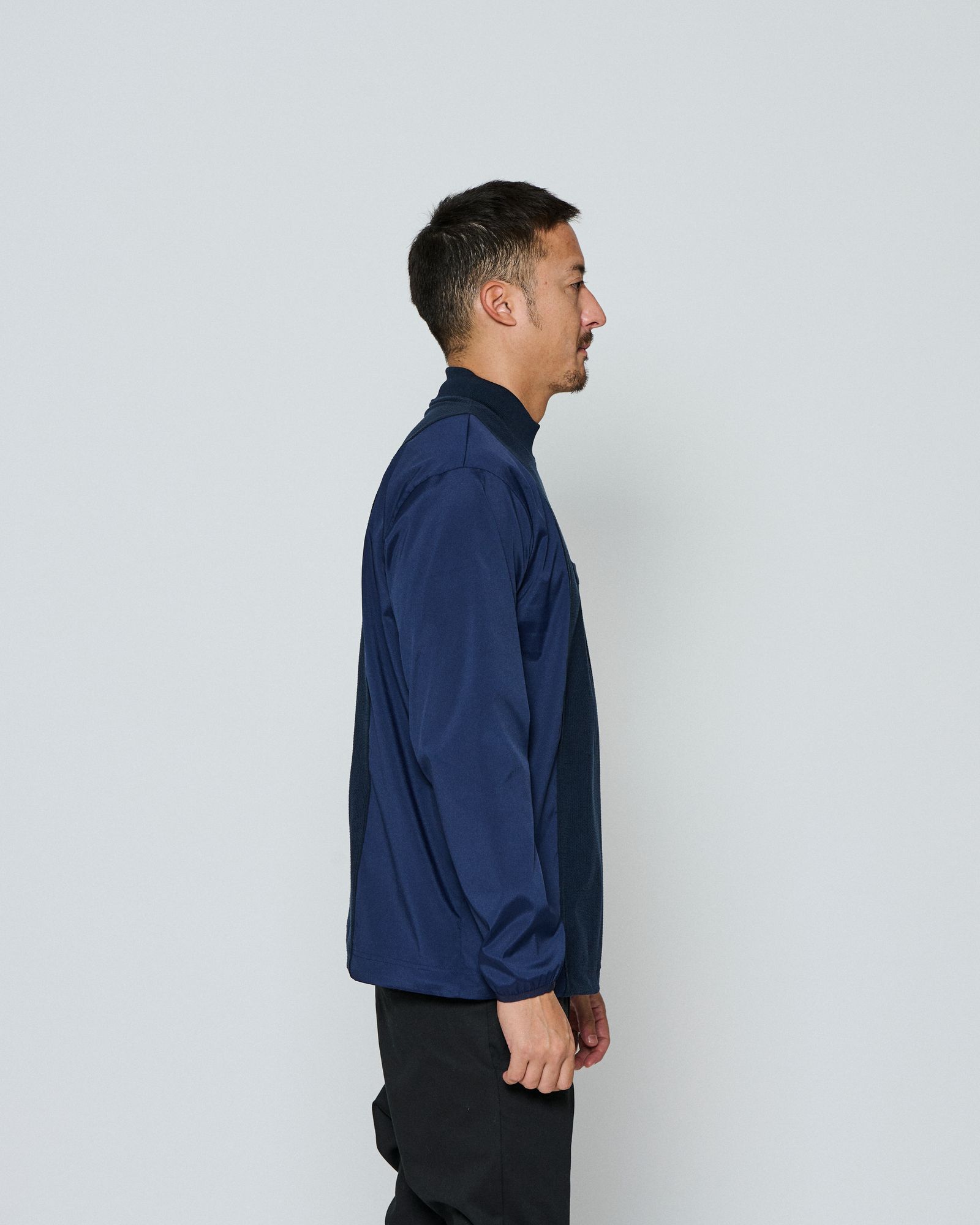 ☆先行予約☆ muta MARINE × ACANTHUS / モックネックロングスリーブトップ / Split Mockneck L/S Top / NAVY 【MA2658】
